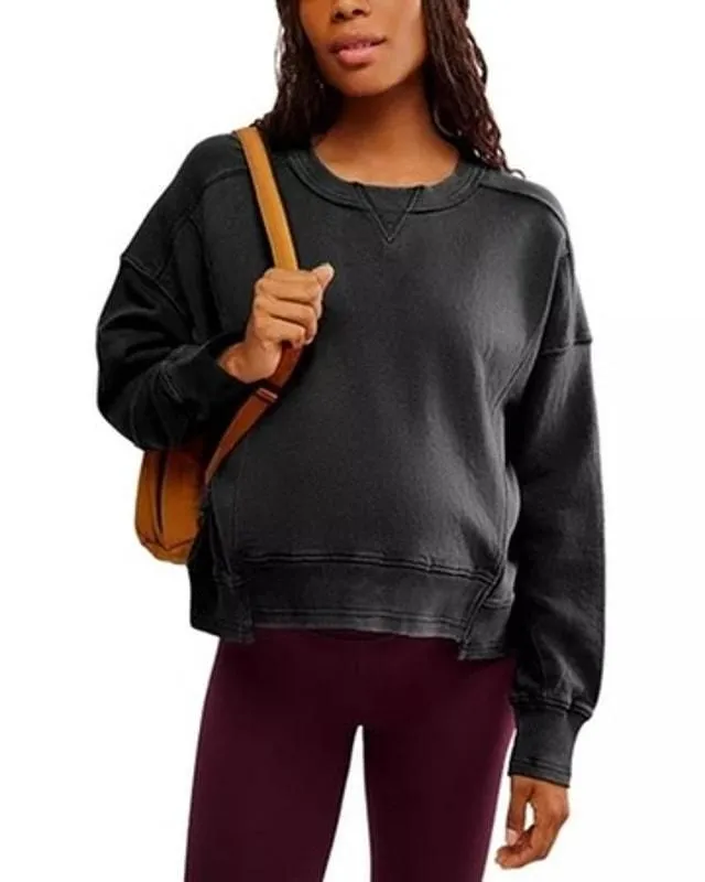 Product image for FP Movement x Hatch NWT Black Maternity Intercept Pull-On Crewneck Sweatshirt XS