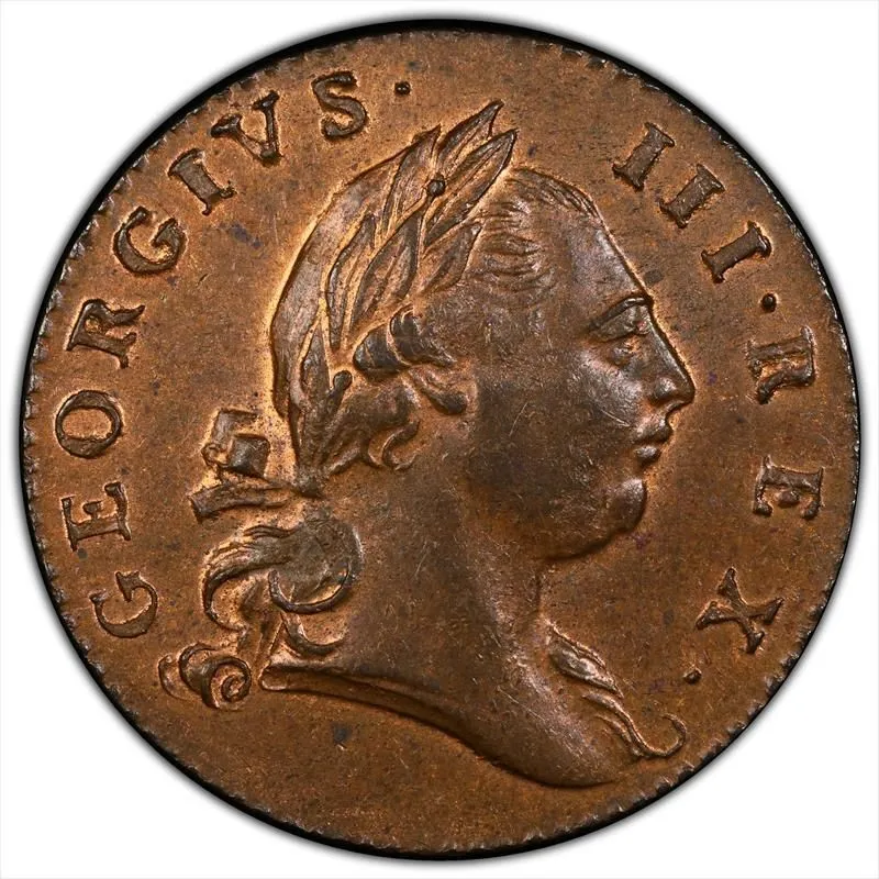 Product image for 1773 Virginia 1/2P Period PCGS MS64+RB - Coins, U.S. currency - Copper - true - PCGS - Mint State