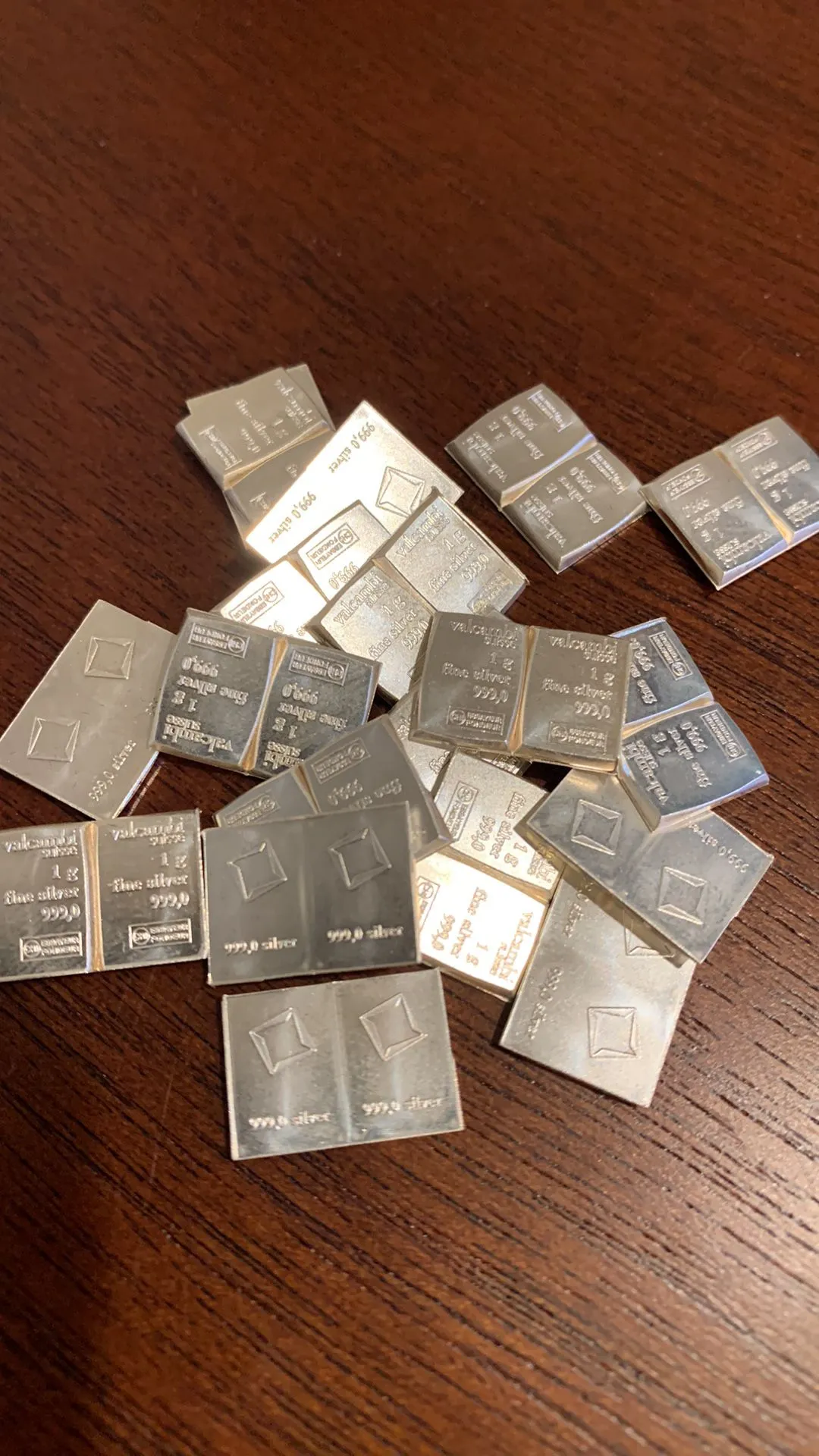 Product image for 1g Valcambi Silver Bars (Lot of 2)