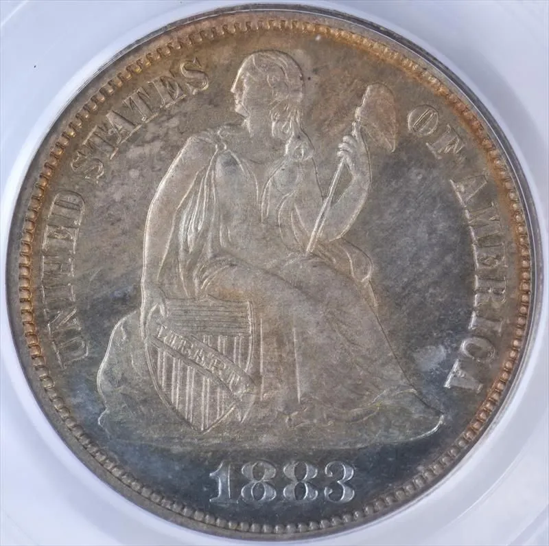 Product image for 1883 10C PCGS PR64 OGH CAC - Coins, U.S. currency - Silver - Proof - true - PR 64 - PCGS & CAC - Uncirculated