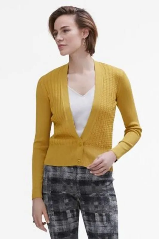 Product image for MM Lafleur NWOT Goldenrod Yellow Cable Knit Button Sweater Cardigan XL - Sweaters - MM. LaFleur