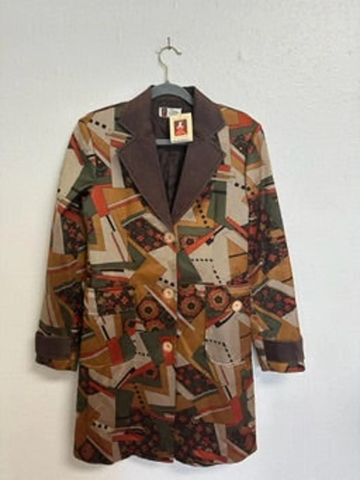 Product image for NWT Tea Designs by Michelle N. Vintage Geometric Print Blazer Coat - Size 4 - MAM
