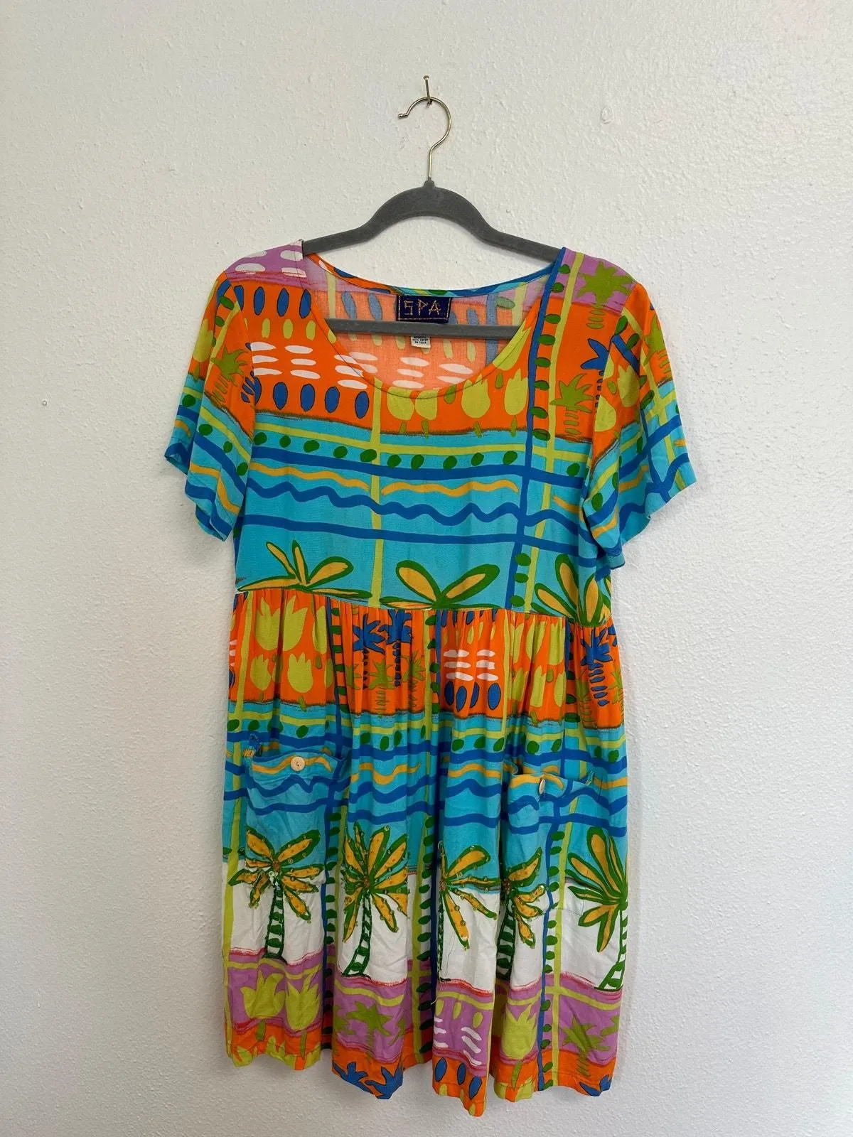 Product image for SPA Vintage Boho Tropical Print Dress - Multicolor - Size XS - SPA