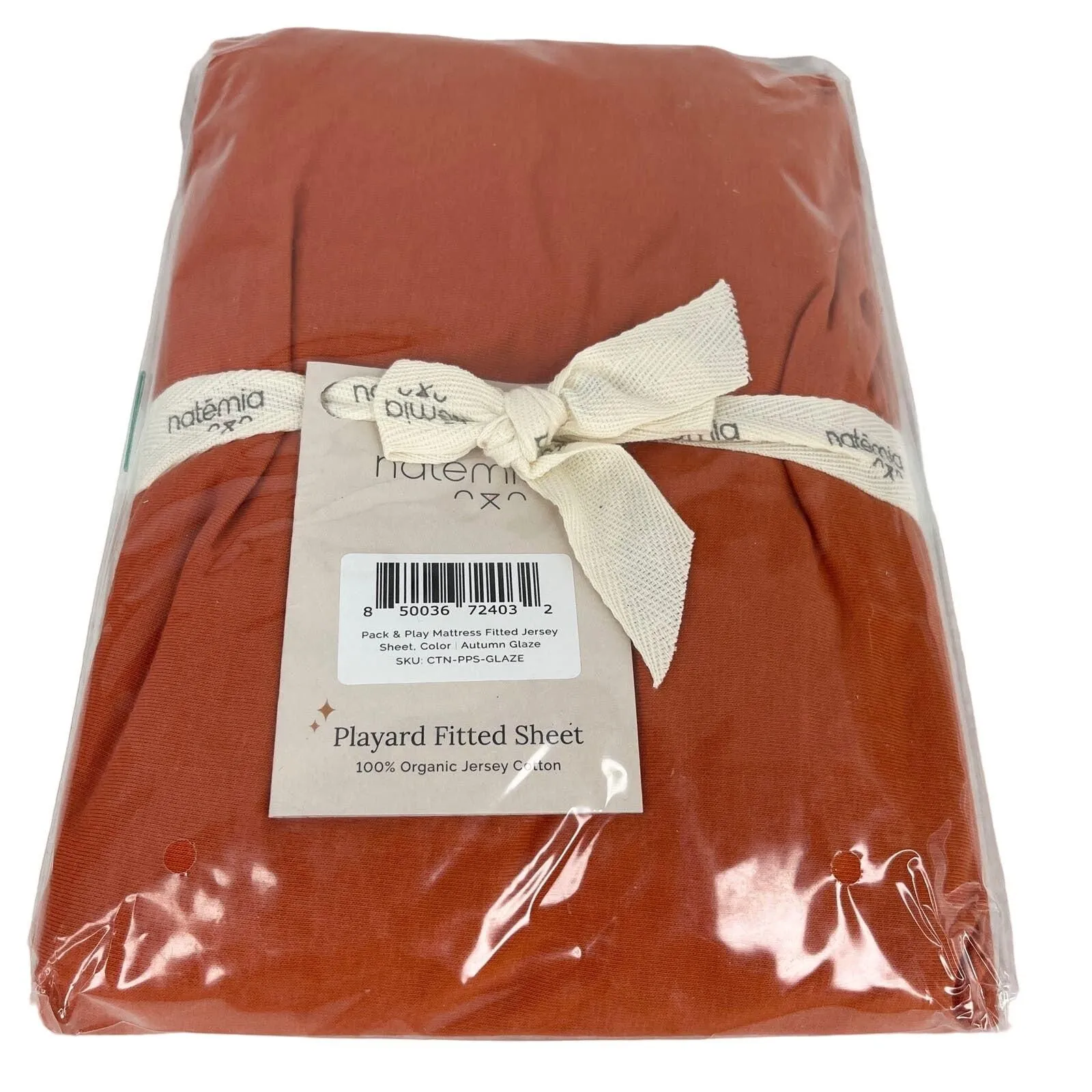 Product image for Natemia Playard Pack & Play Mini Fitted Sheet Jersey Autumn Glaze New