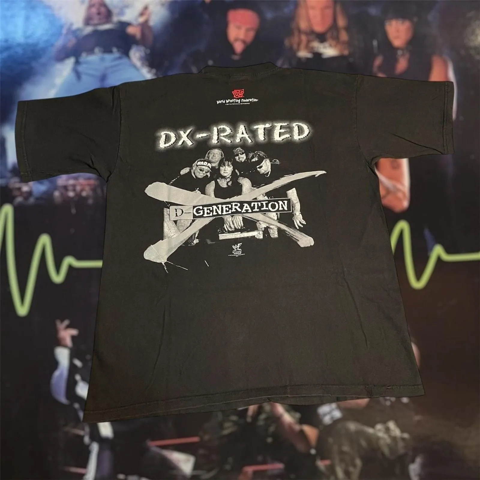 Product image for Vintage 1998 WWF D-Generation X DX Chyna Rudd Dogg Triple H XPac Wrestling Tee - American Vintage