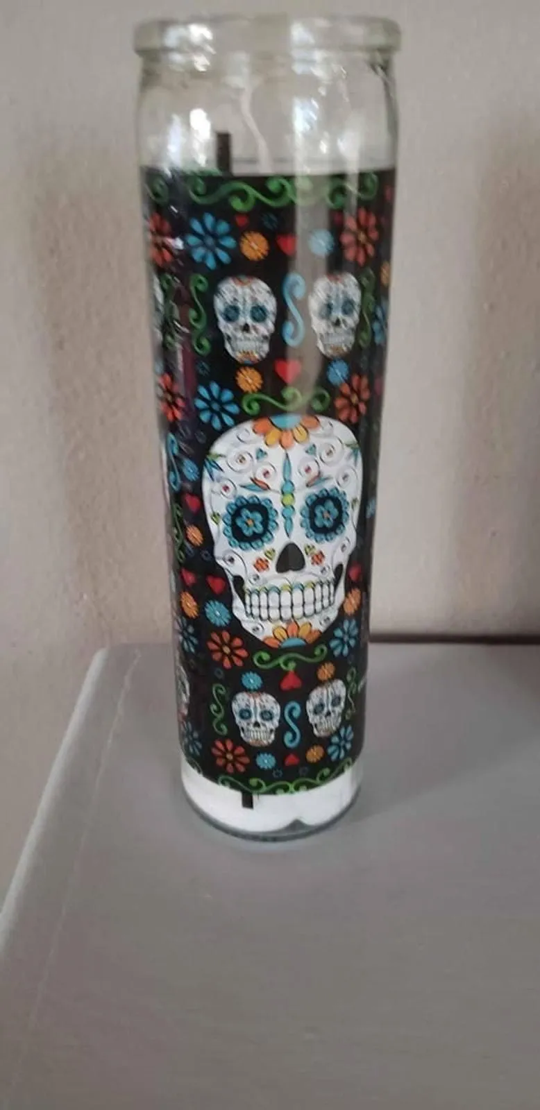 Product image for Glass Jar Candles 11.3oz Sanctuary, Loft, Unscented, Day of the Dead, Dia de los Muertos, Religious-Sugar Skull