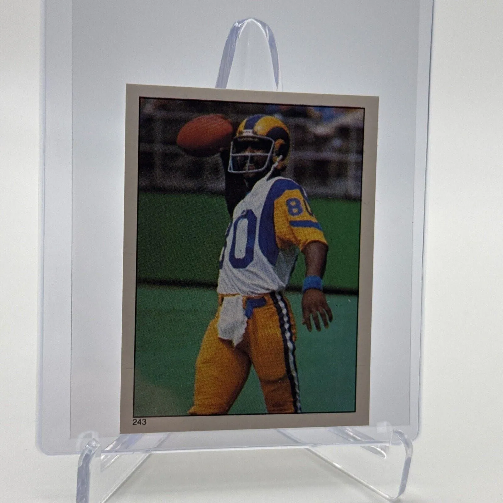 Product image for 1981 Topps Billy Waddy Football Sticker Card #243 NM-MT FREE SHIPPING - Optional[A] - 1981 - Football - 243 - Sticker - NFL - Topps - Billy Waddy - 1981 Topps - Los Angeles Rams