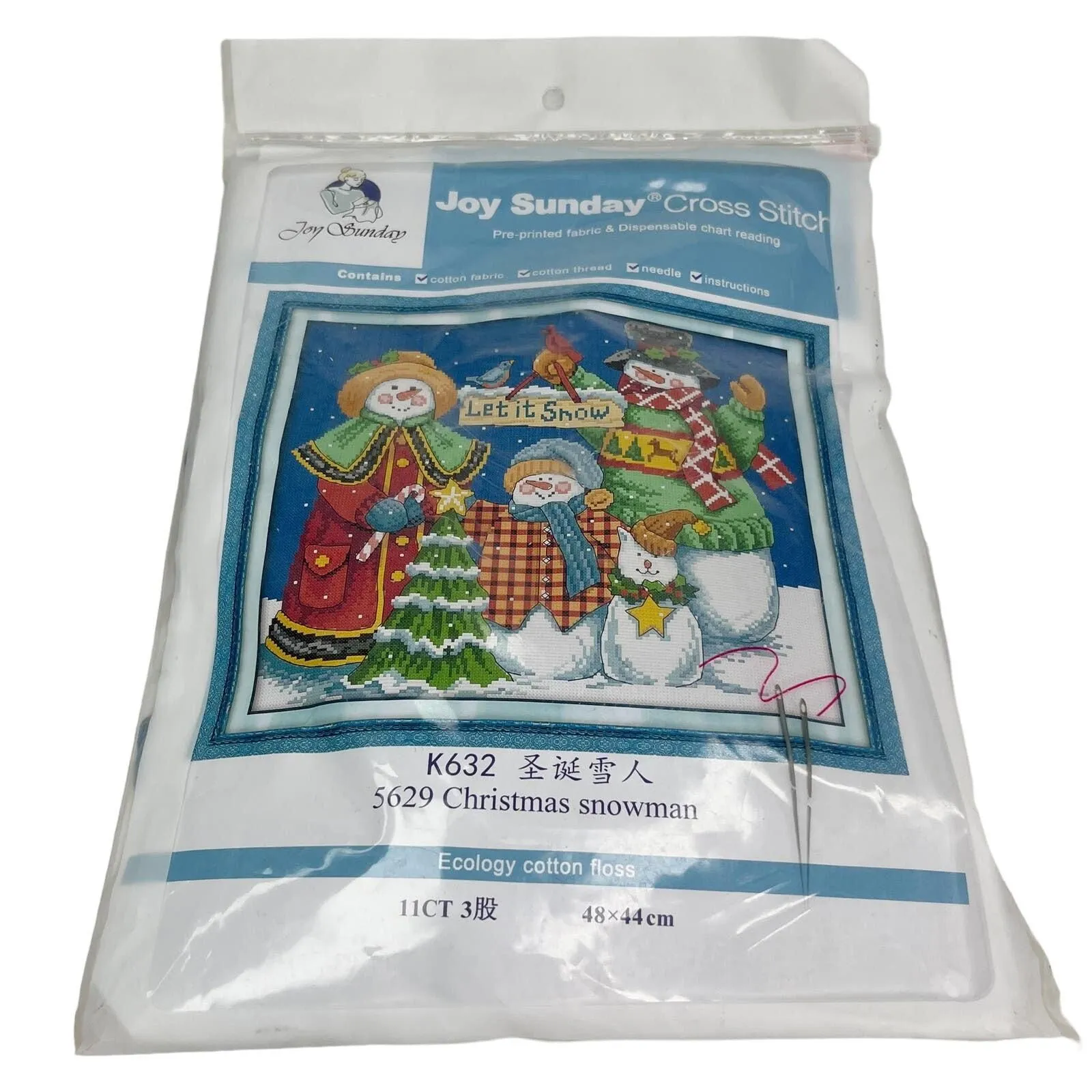 Product image for Joy Sunday Cross Stitch Kit Christmas Snowman New