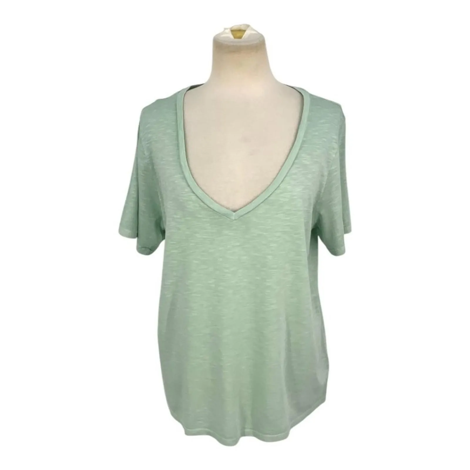 Product image for Marine Layer Heathered V Neck Short Sleeve T Shirt Aqua Blue Size Large - Marine Layer