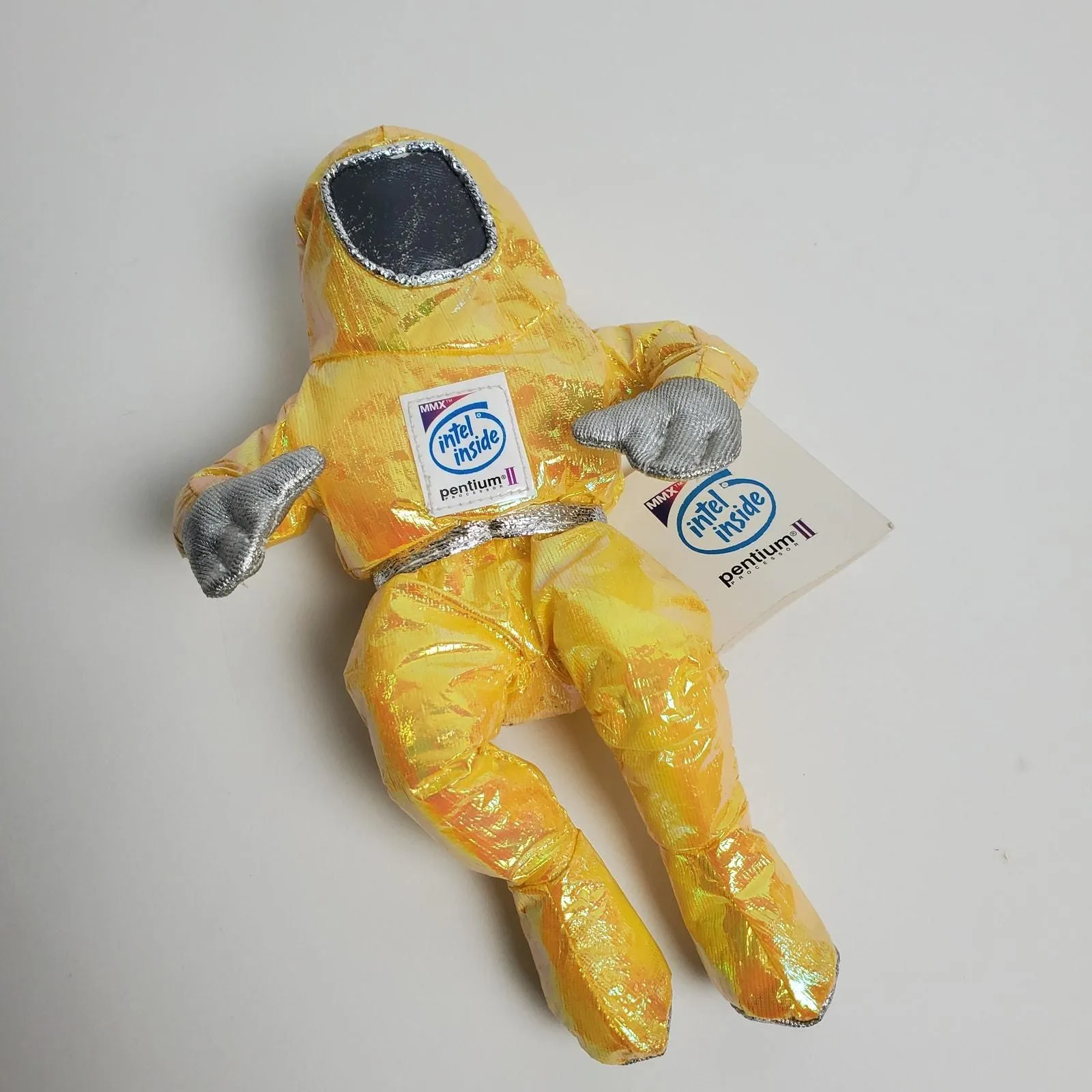 Product image for Intel Astronaut Space Man Plush 8" Yellow Metallic Bunny People Vintage  - Used