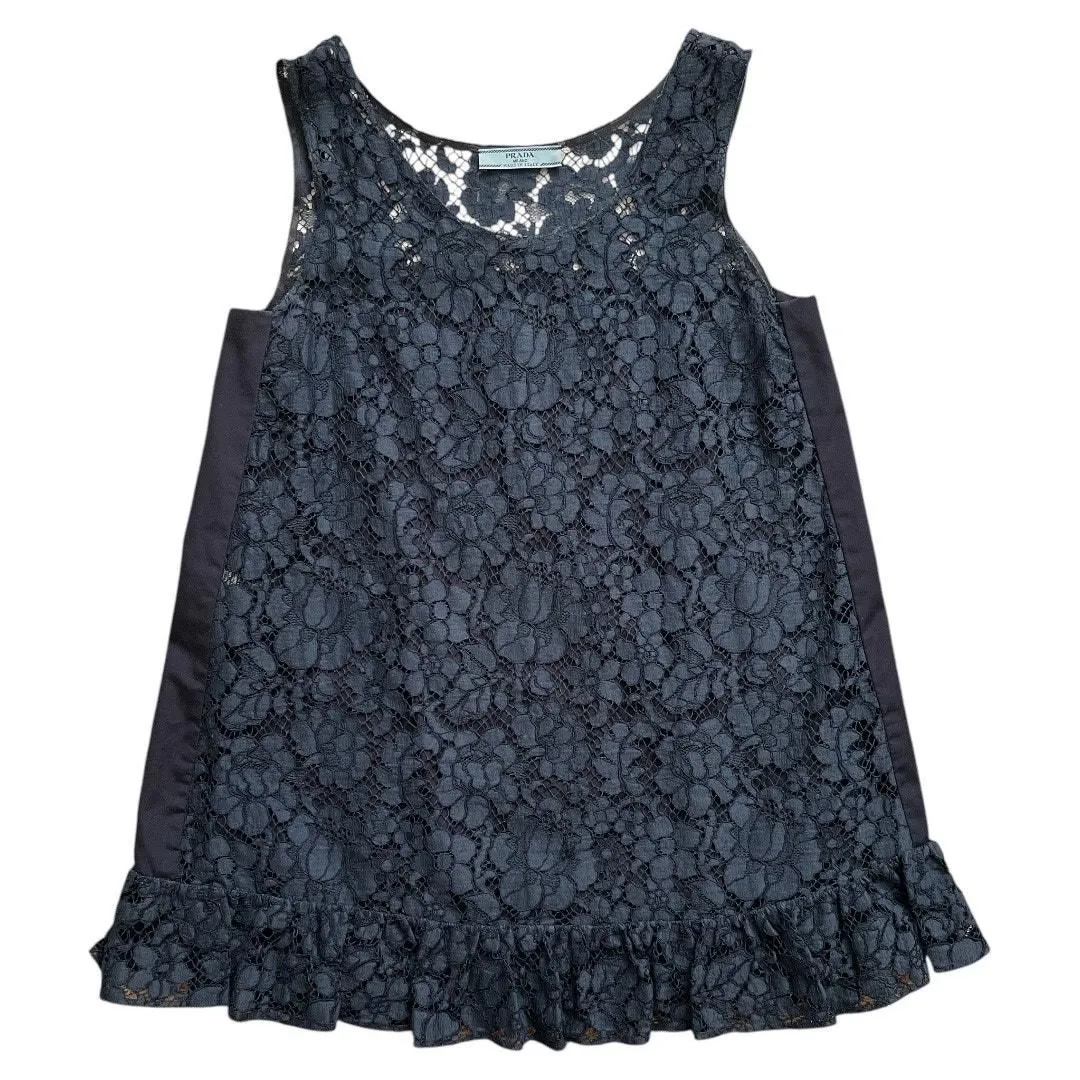 Product image for PRADA Blue Scoop Neck Sleeveless Tunic Top, XS/US2/IT38 SRP: $1000 - Prada