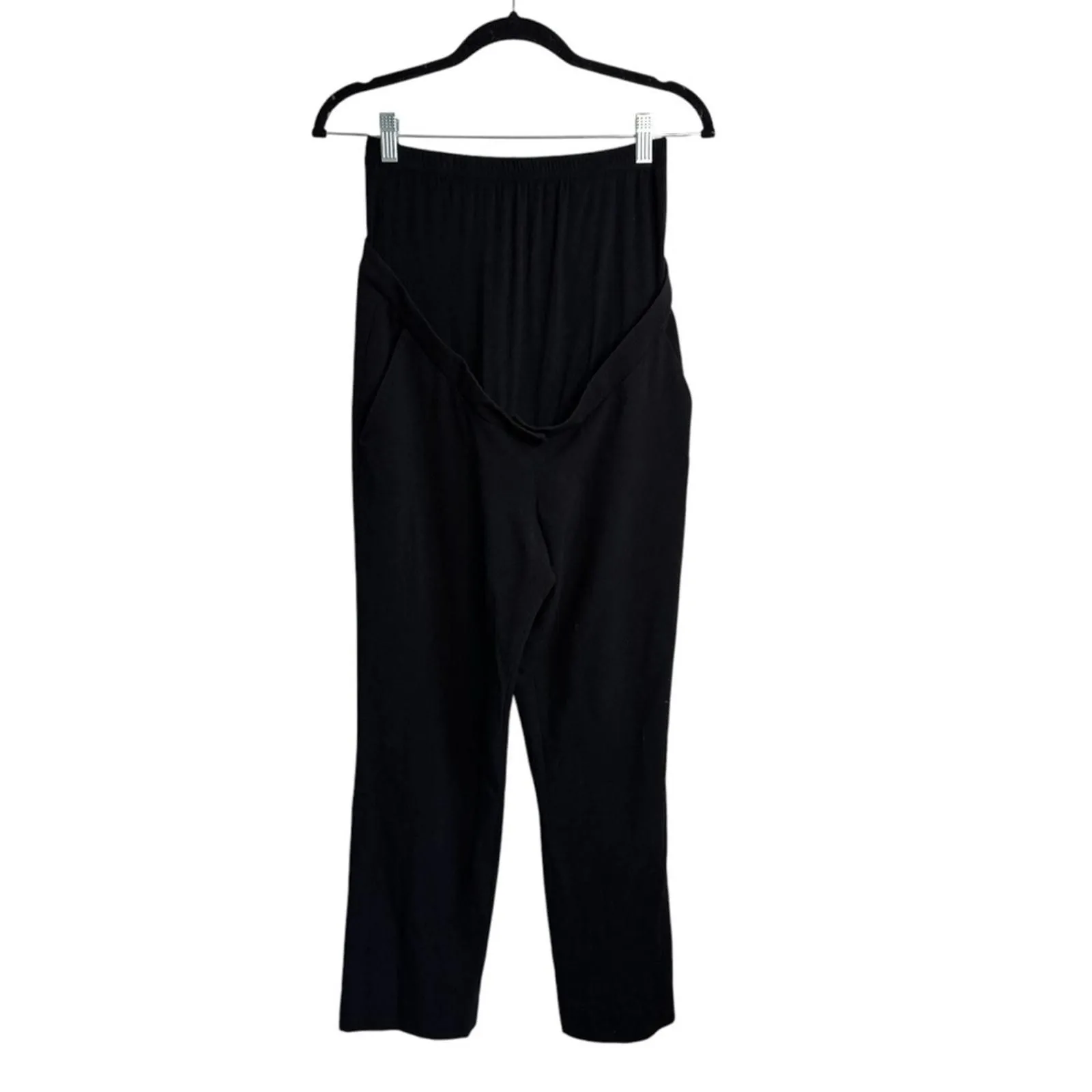 Product image for Seraphine Over the Bump Black Maternity Work Trouser Pants - pre-owned---good - Seraphine