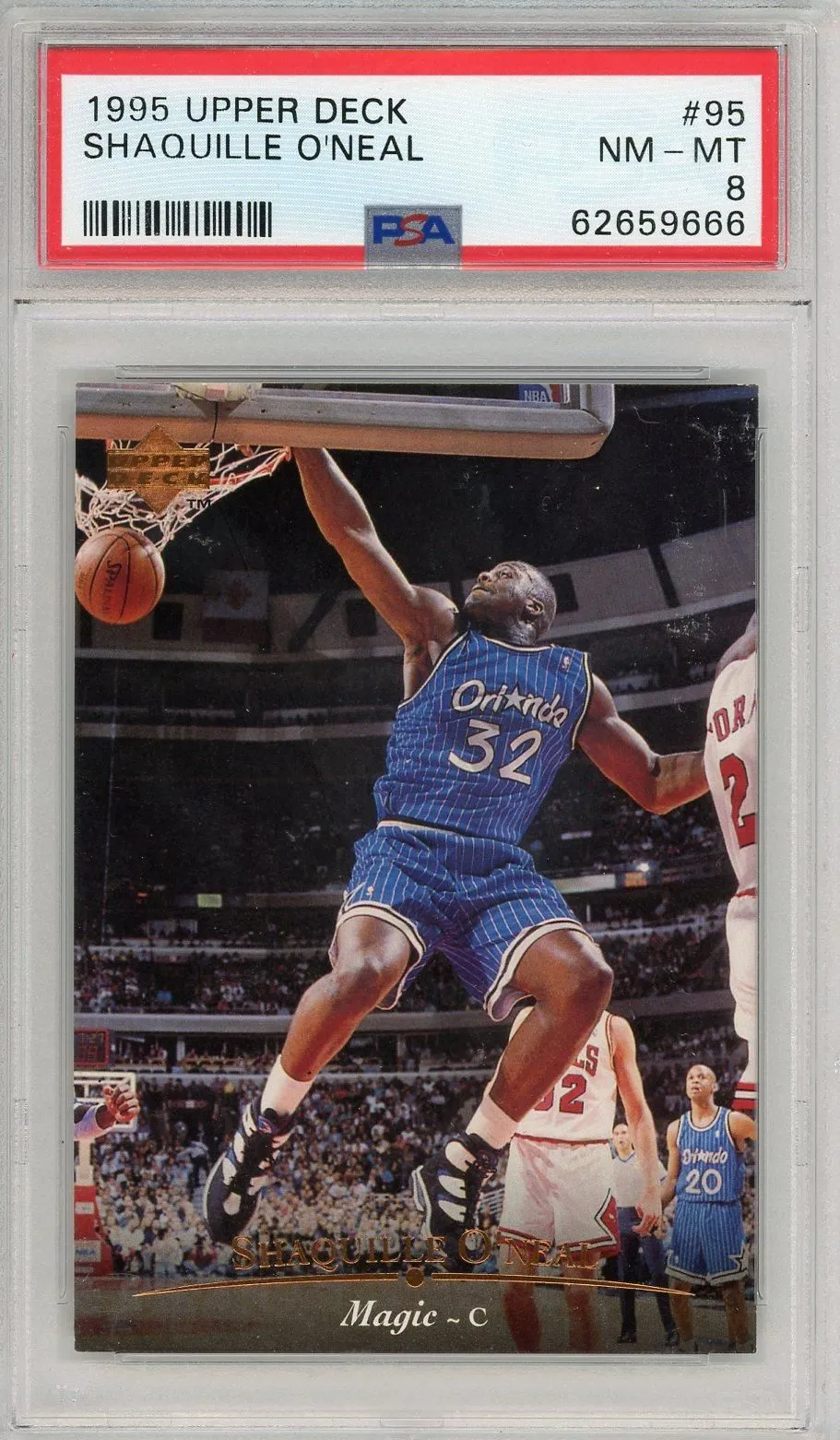 Product image for 1995 Upper Deck Shaquille O'Neal #95 PSA 8 - Yes - 62659666 - 1995 - 8 - Basketball - Professional Sports Authenticator (PSA) - 95 - Upper Deck - Shaquille O'Neal - 1995 Upper Deck