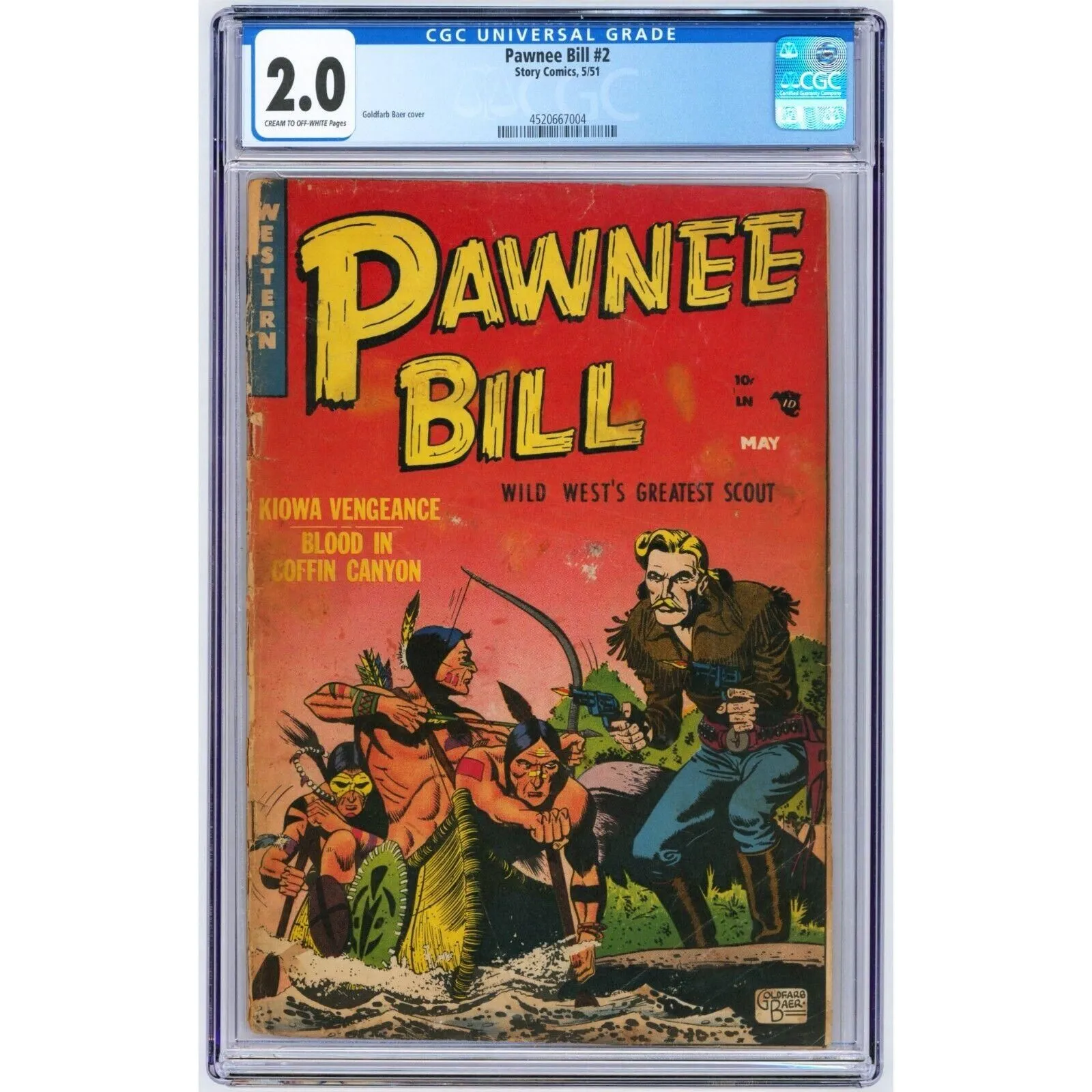 Product image for Pawnee Bill #2 1951 Story Comics CGC 2.0 [Pre-code Western] Goldfarb Baer cover
