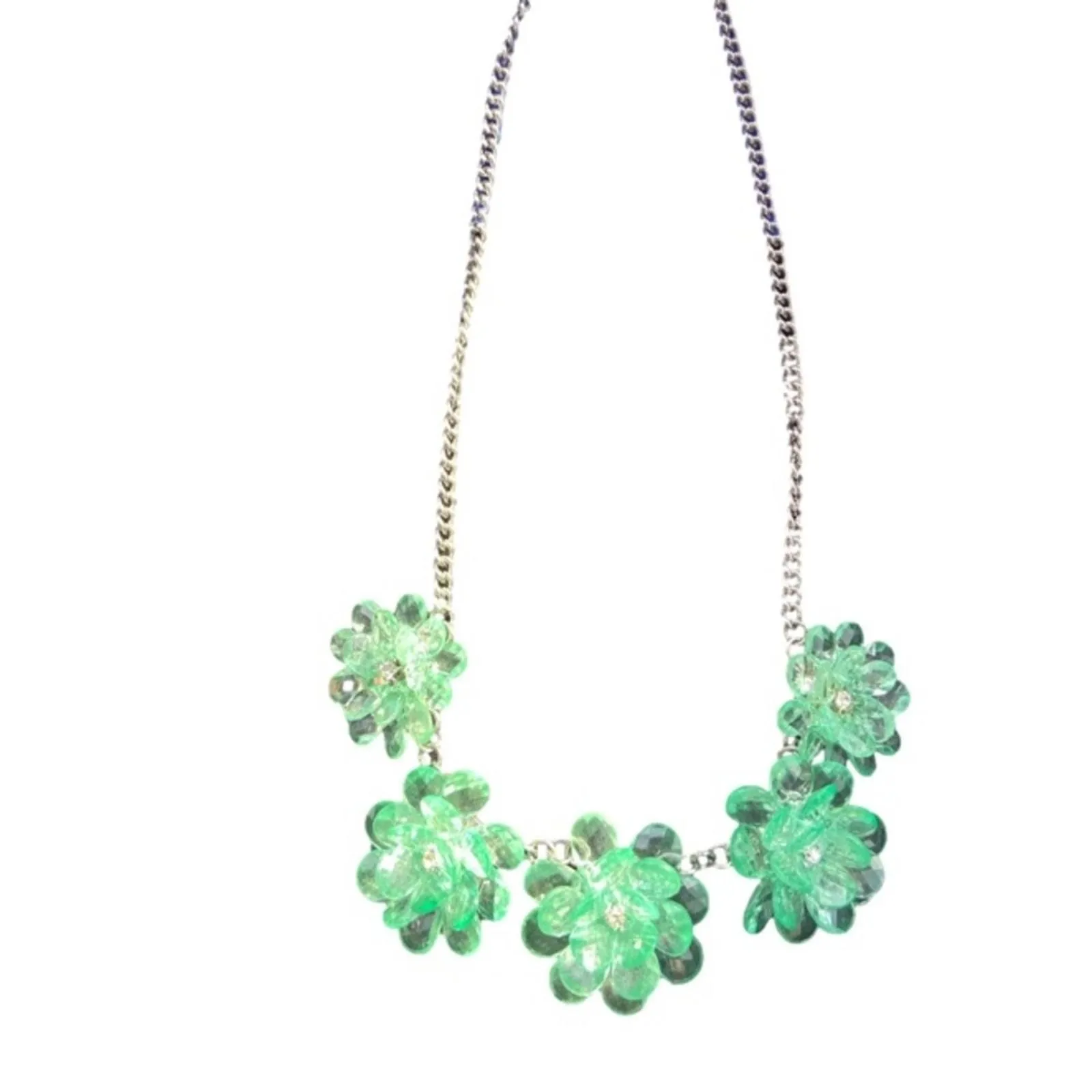 Product image for Green floral bead statement necklace