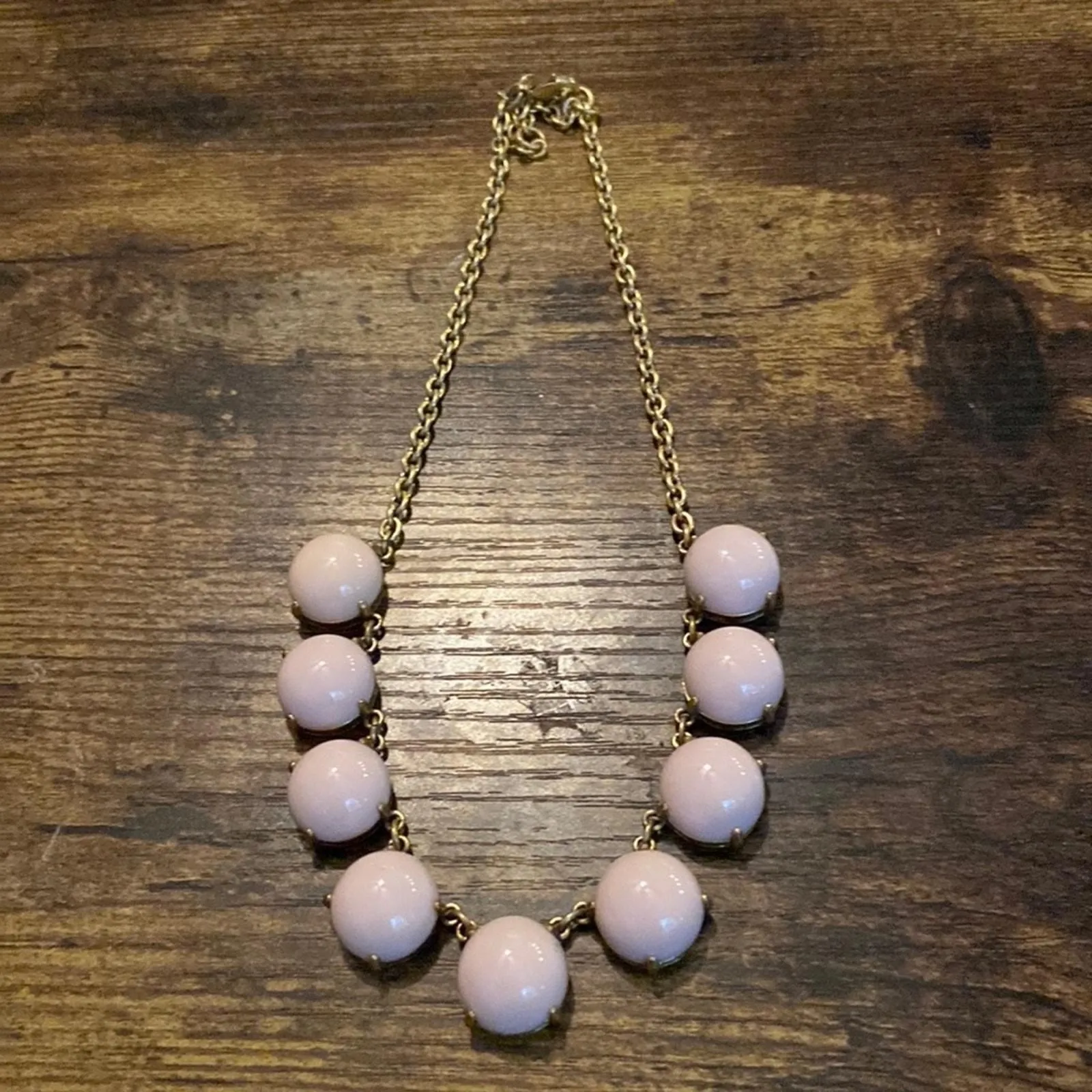 Product image for J Crew Goldone Peach Glass Cabochons Statement Necklace