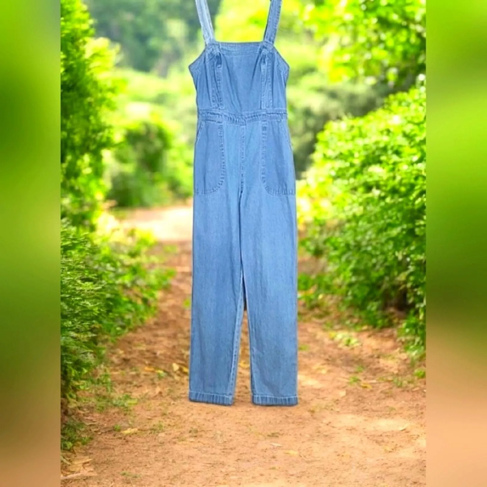 Product image for Japna Blue 100% Cotton Denim Denim Jumpsuit  Size M - pre-owned---good - Japna