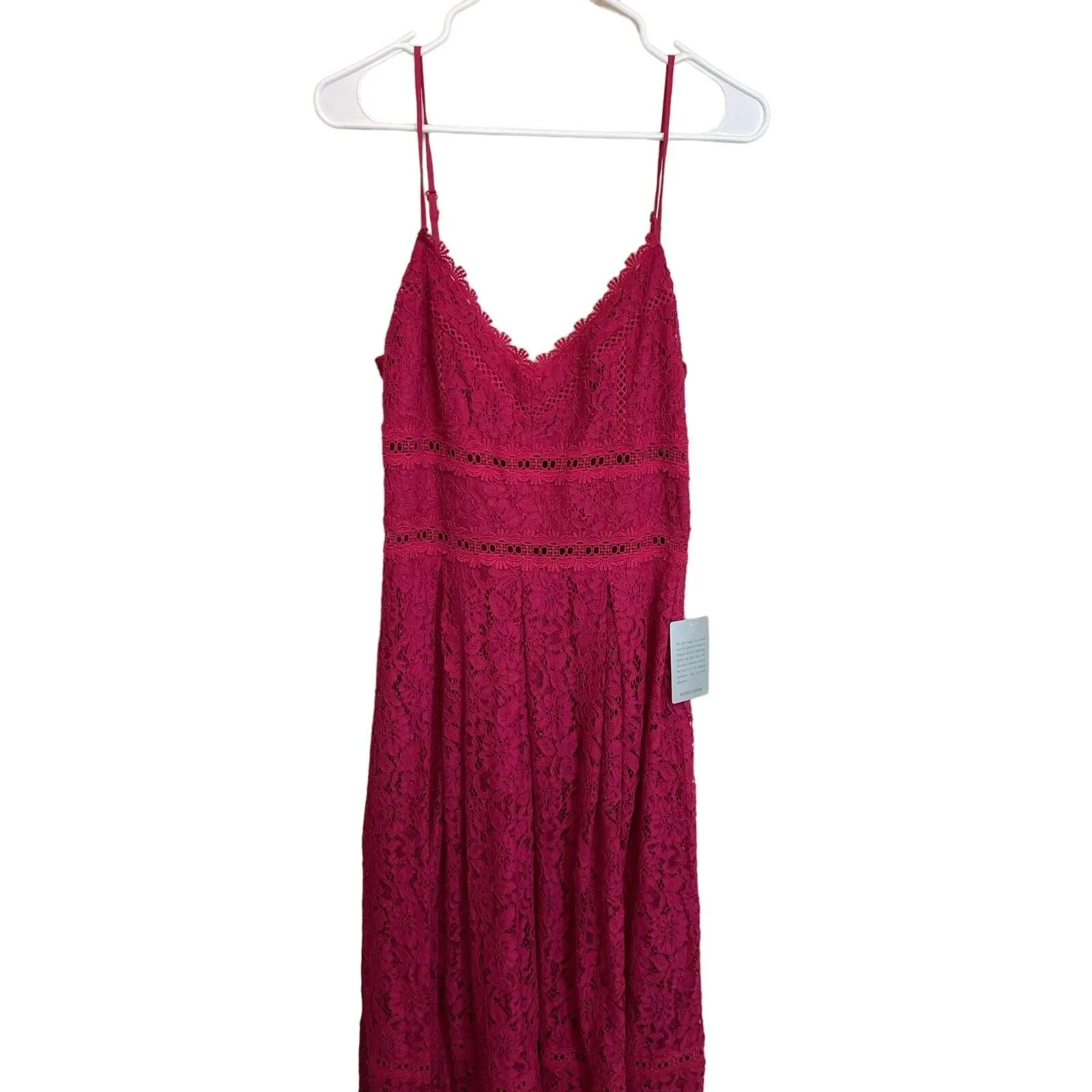 Product image for NSR Pink Lace Tank Strappy Summer Full Lace Dress New Size Medium - new-with-tags - Nordstrom
