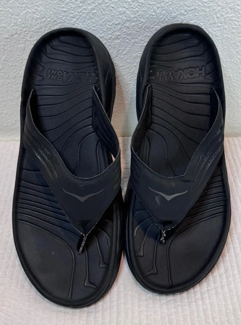 Product image for Hoka One One ORA Recovery Flip Flops Black Men’s 11 Comfort Sandals Slides - Hoka One One