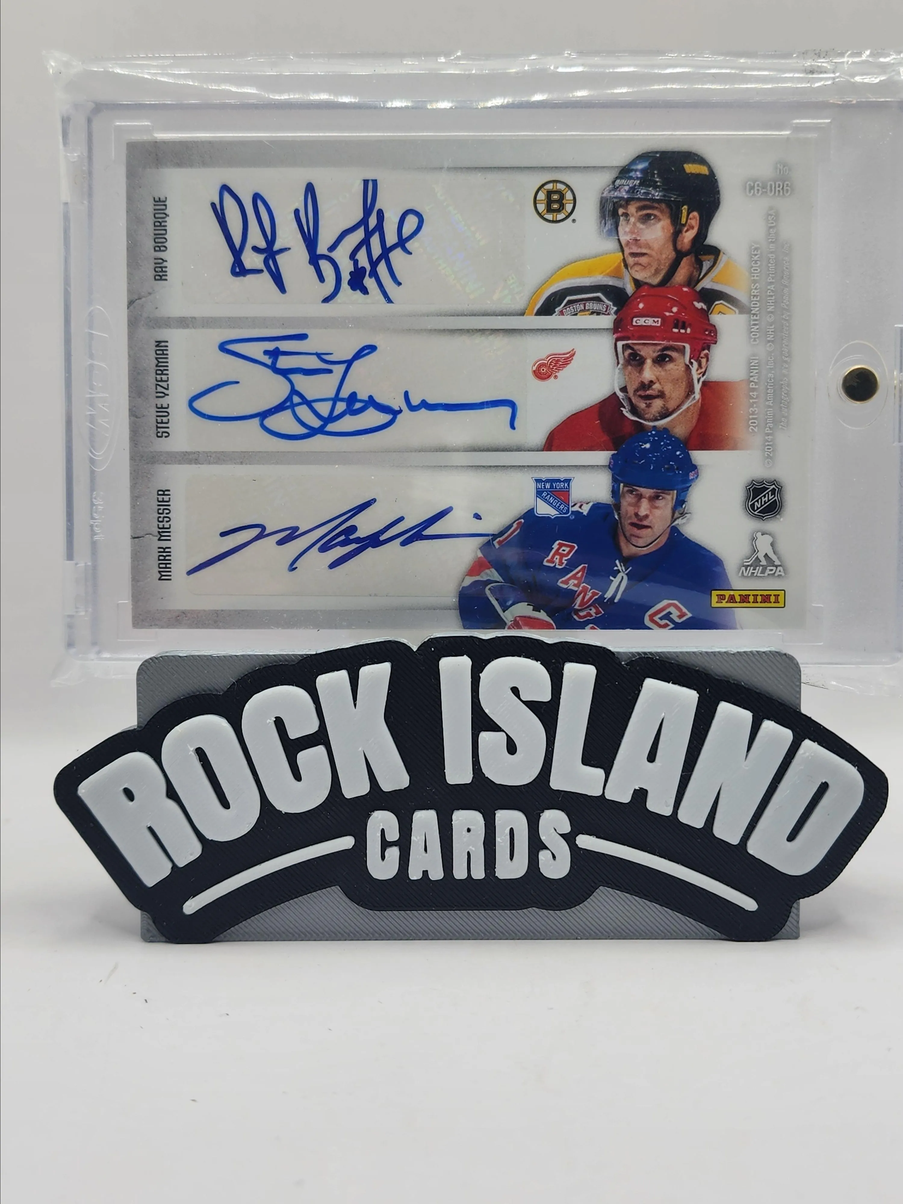 Product image for Yzerman Messier Sittler Bourque Cournoyer Mikita 1314 Panini Contenders SixAuto - Darryl Sittler, Steve Yzerman, Ray Bourque, Vyan Cournoyer, Mark Messier, Stan Mikita - Near Mint or Better - 2013 - Hockey - C6-ORG - NHL - Panini - Mark Messier, Steve Yzerman, Stan mikita, Yvan Cournoyer, Ray Bourque, Darryl Sittler - 2013-14 Panini Contenders - Detroit Red Wings, New York Rangers, Boston Bruins, Chicago Blackhawks, Toronto Maple Leafs, Montreal Canadiens