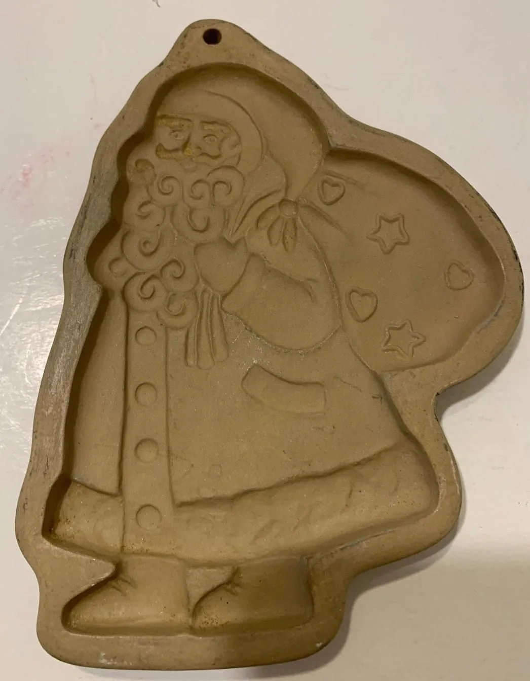 Product image for Vintage 1989 Brown Bag Cookie Art Santa Cookie Mold by Hill Design