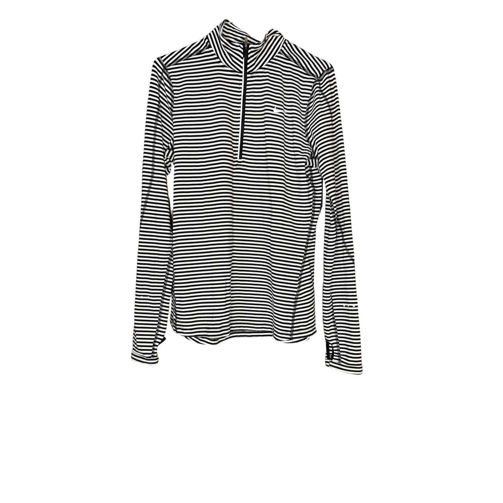 Product image for Striped Nike pro quarter zip jacket size medium  - Nike
