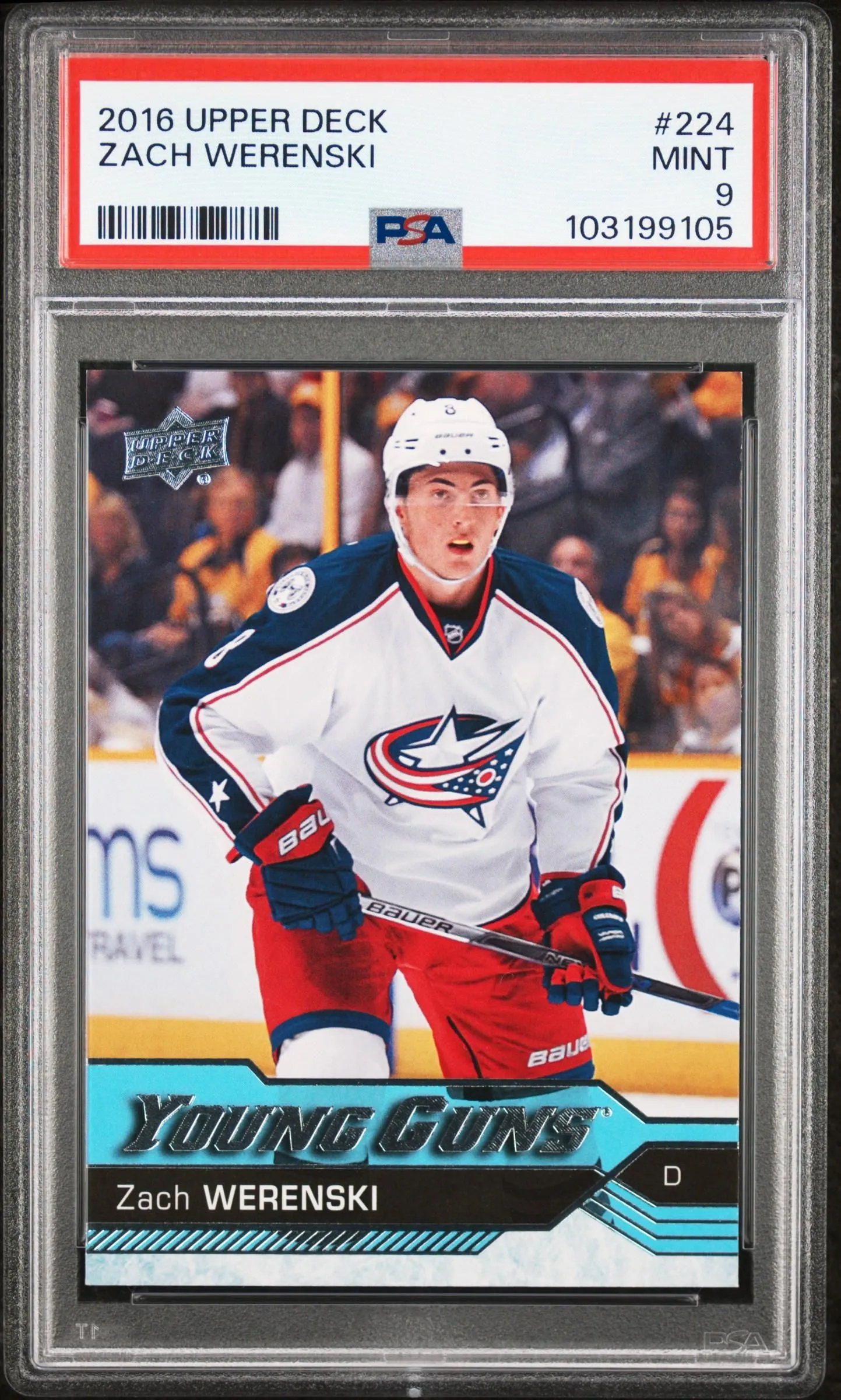 Product image for Zach Werenski 2016-17 UD Young Guns YG Rookie #224 PSA 9 - Yes - 103199105 - 2016 - 9 - Hockey - Professional Sports Authenticator (PSA) - 224 - 2016-17 UD - Zach Werenski - Young Guns YG Rookie