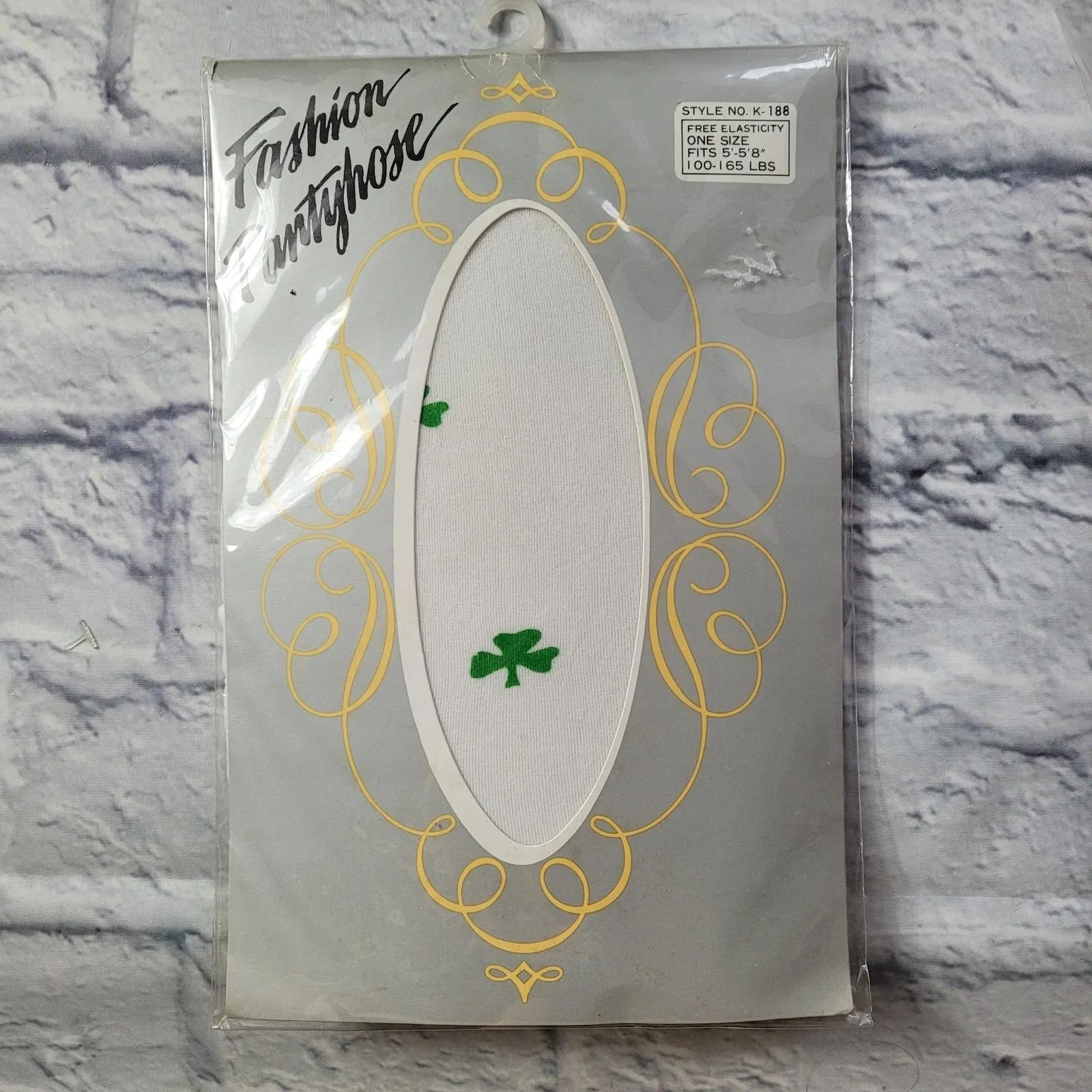 Product image for St Patrick's Day Shamrock Pantyhose White One size Hosiery K-188