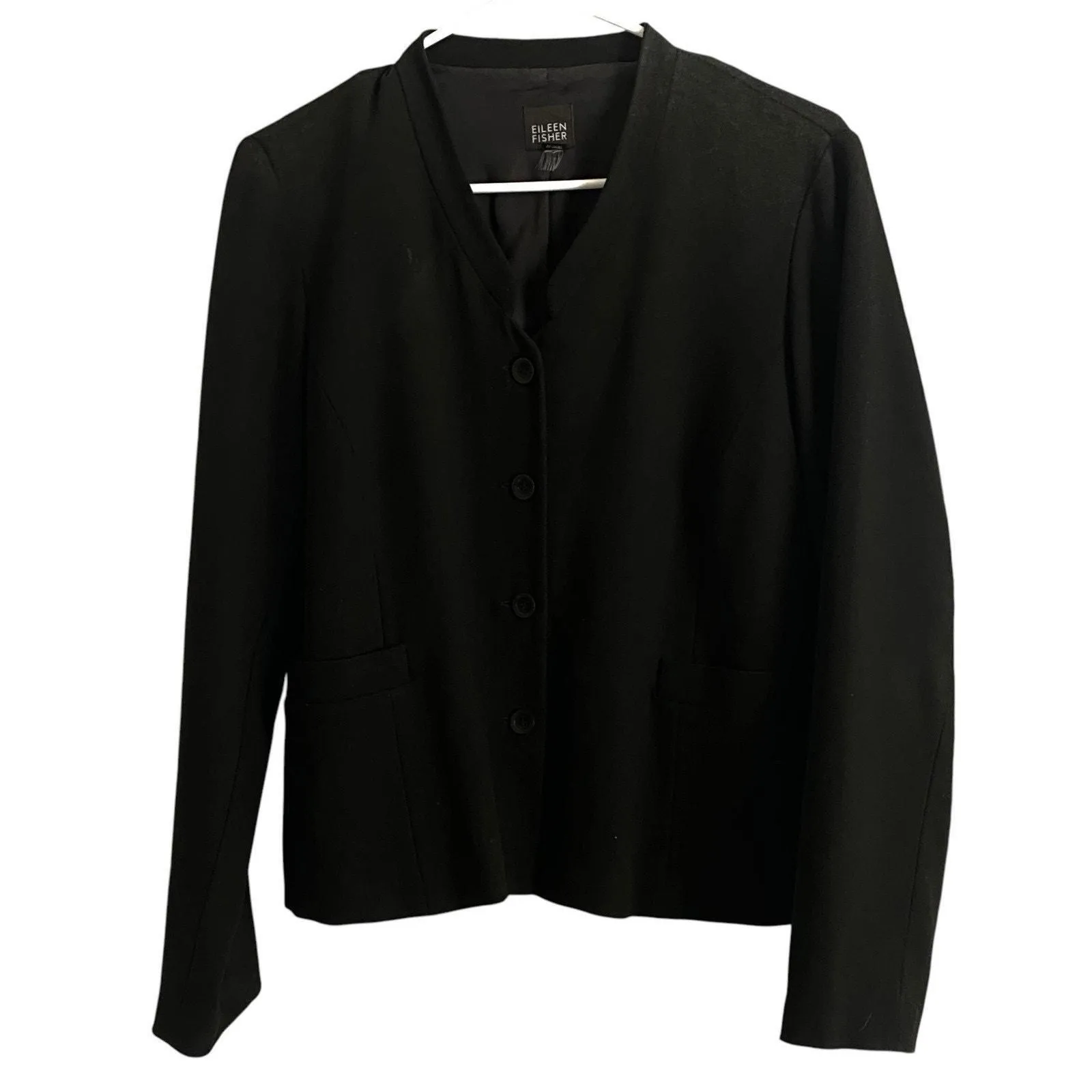 Product image for EILEEN FISHER Cardigan Women Small Button Down Wool Knit Black Sweater Spring - Sweaters - pre-owned---excellent - Eileen Fisher