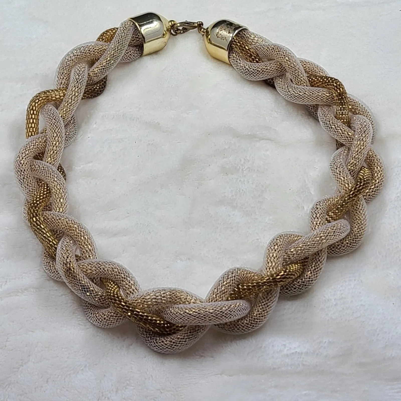 Product image for Gold Tone Braided Mesh Necklace