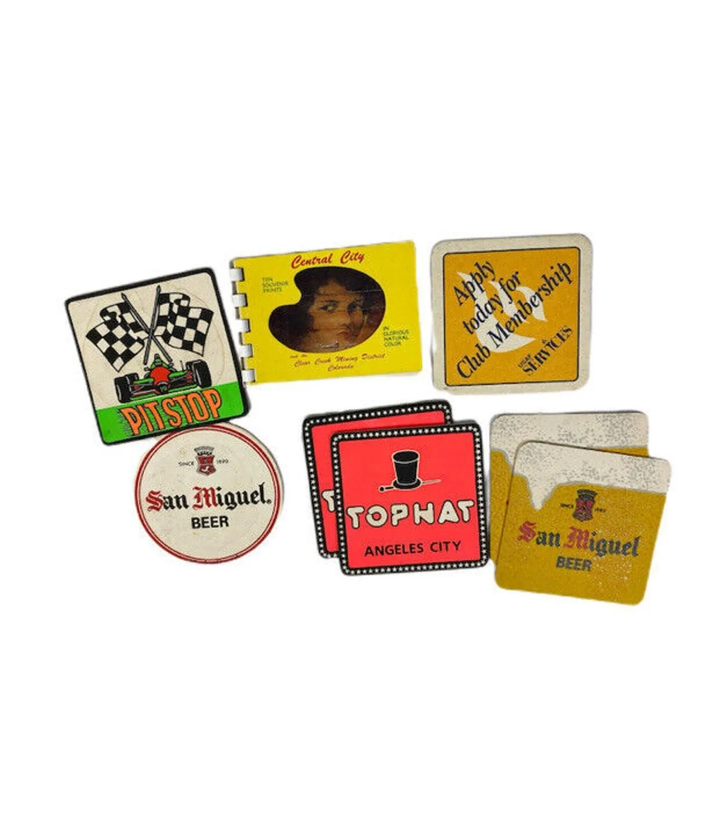 Product image for Vintage Souvenir Coasters Set of 7 Variety + Souvenir Picture Book of Colorado - pre-owned---good