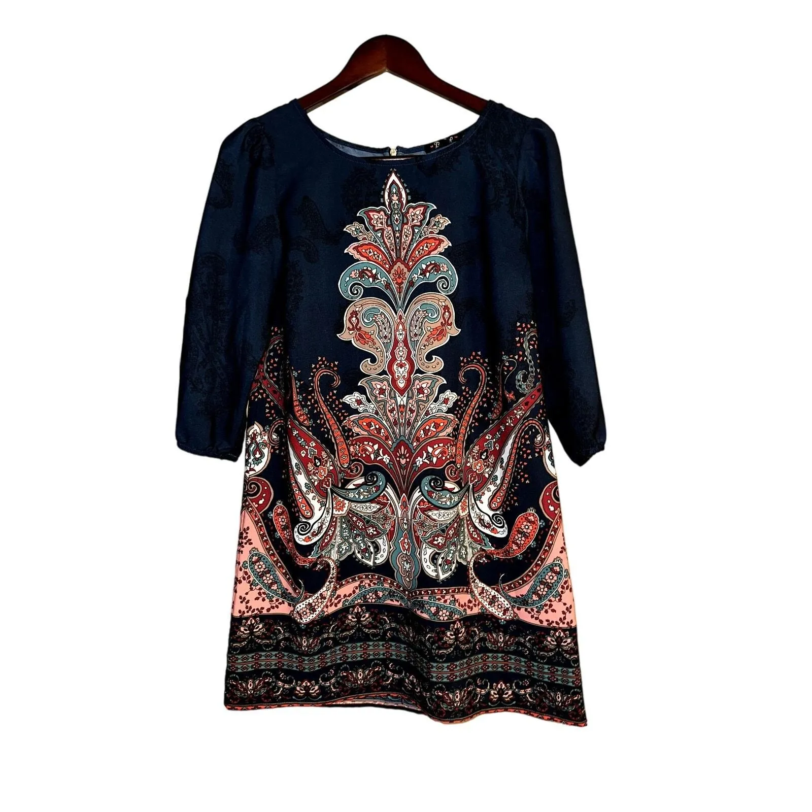 Product image for BeBop Patterned Navy Dress Size Small - new-without-tags - Bebop