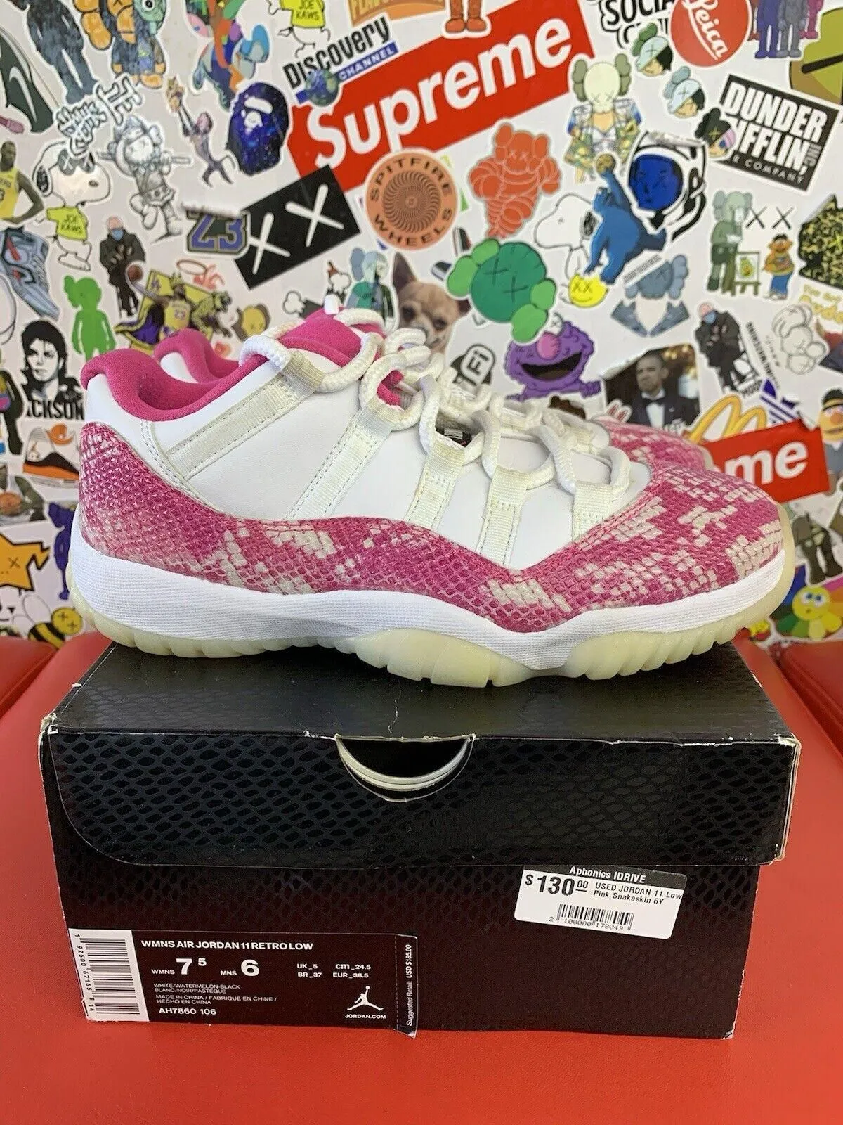 Product image for Size 7.5 - Air Jordan 11 Retro Low Pink Snakeskin W 100% Authentic 6M - Jordan