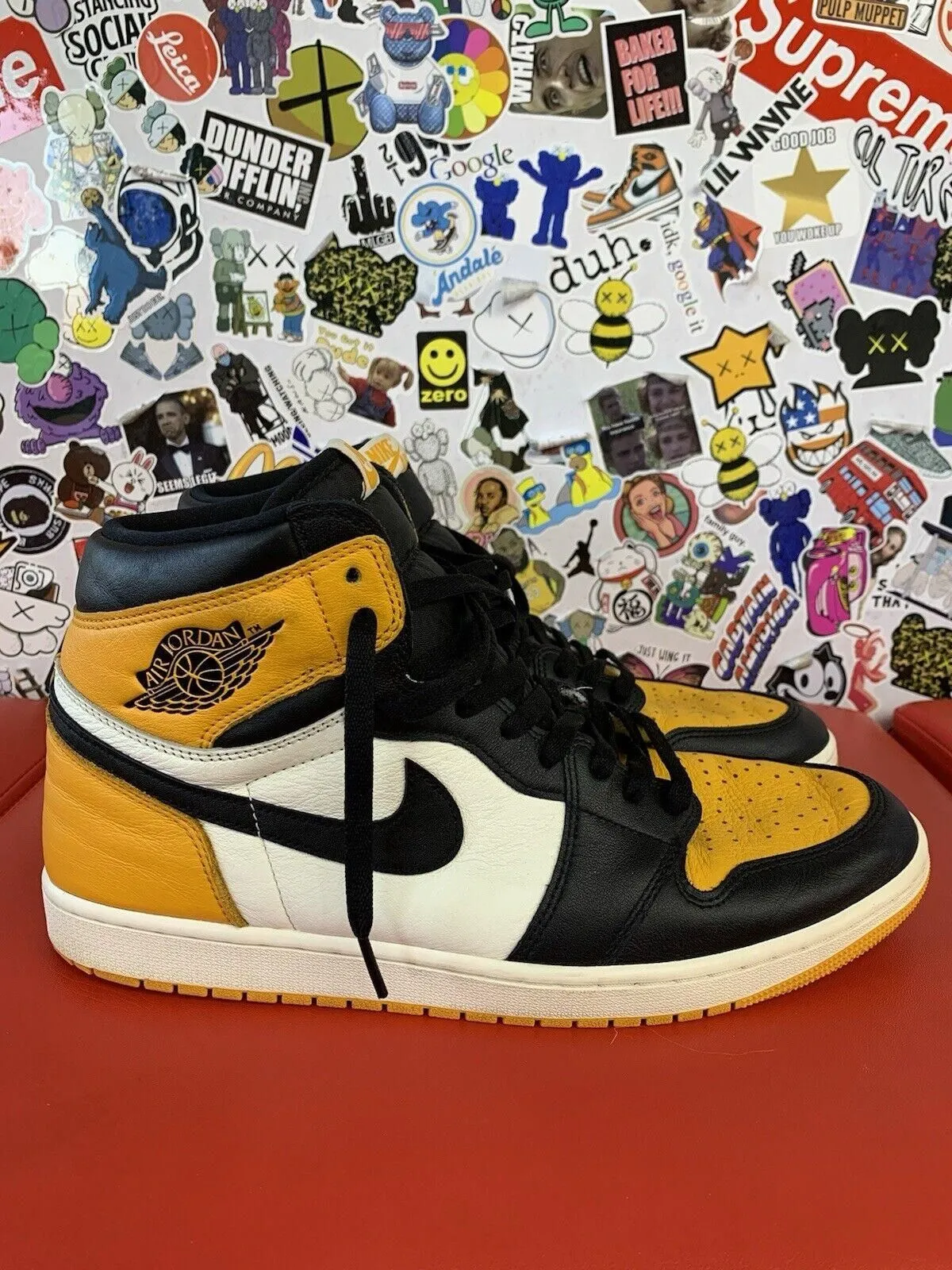 Product image for Size 14 - Jordan 1 Retro OG High Yellow Toe 100% Authentic No Box - Jordan