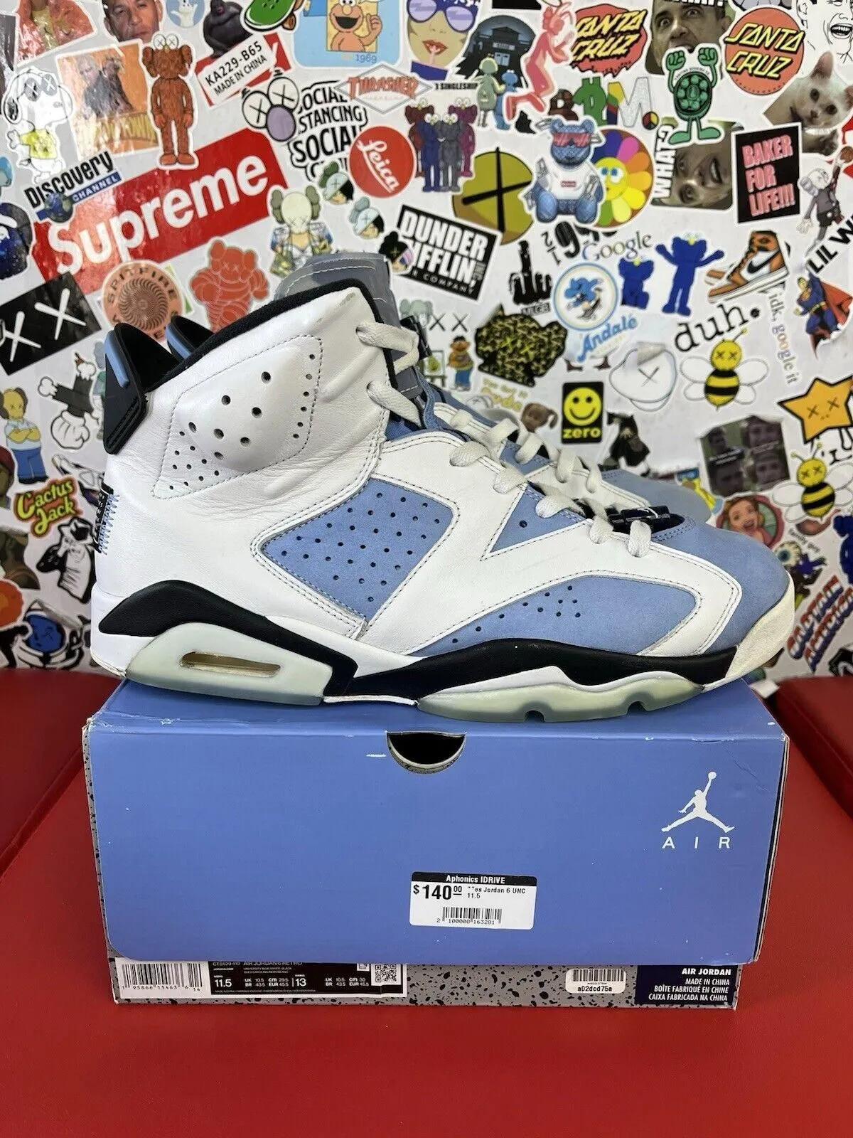 Product image for Size 11.5 - Jordan 6 Retro Mid UNC Home 100% Authentic - Jordan