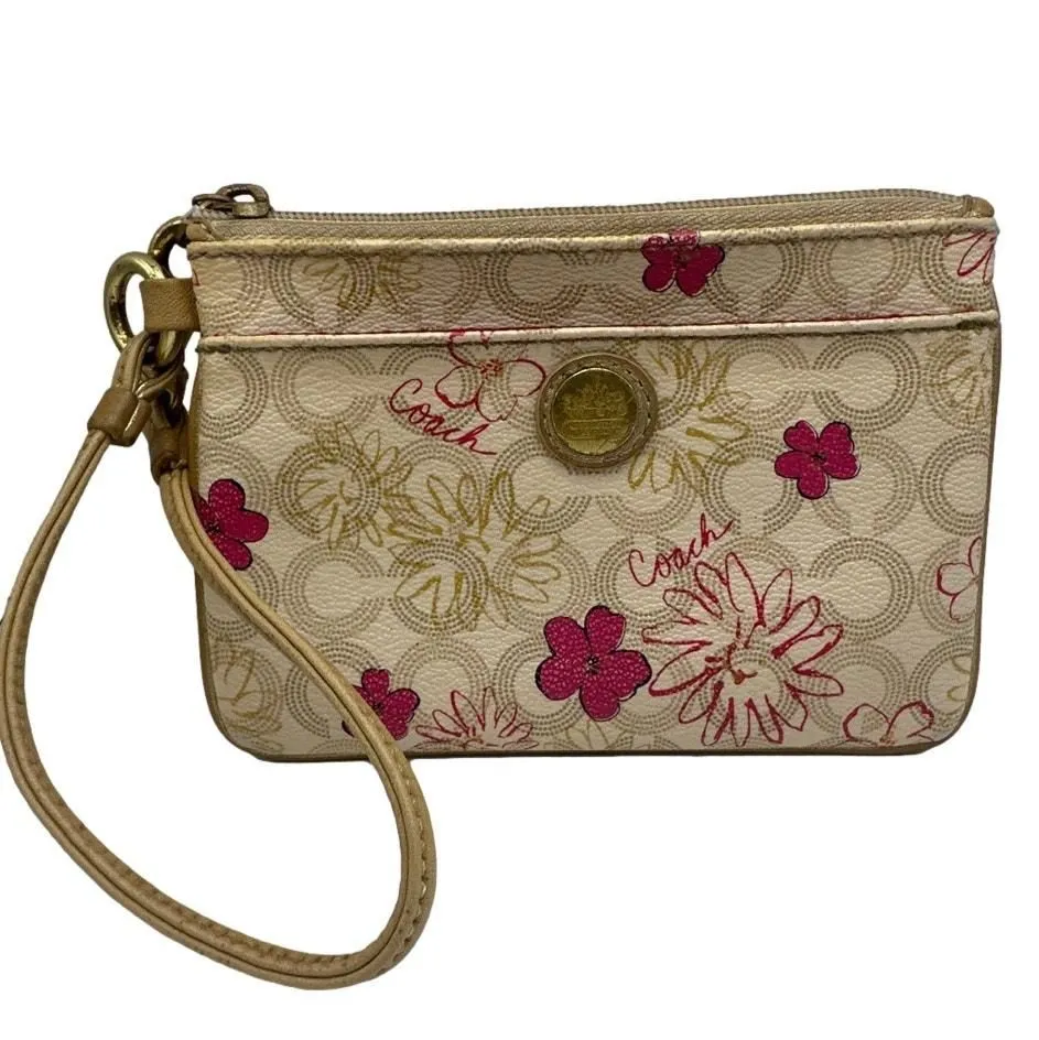 Product image for COACH Coated Canvas Signature Floral Wristlet 