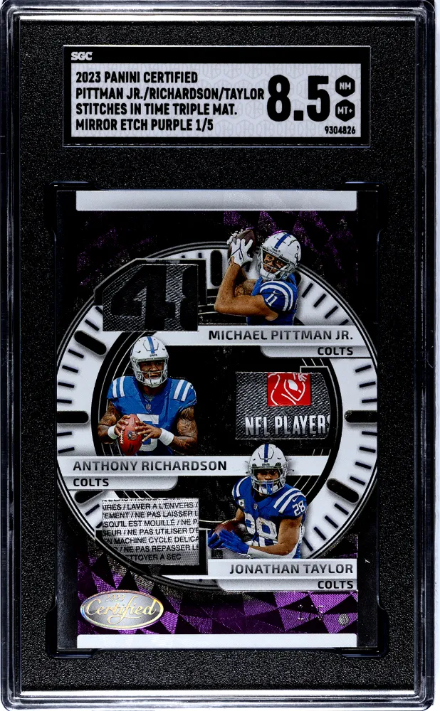 Product image for Anthony Richardson Michael Pittman Jr Jonathan Taylor / 5 2023 Panini Certified