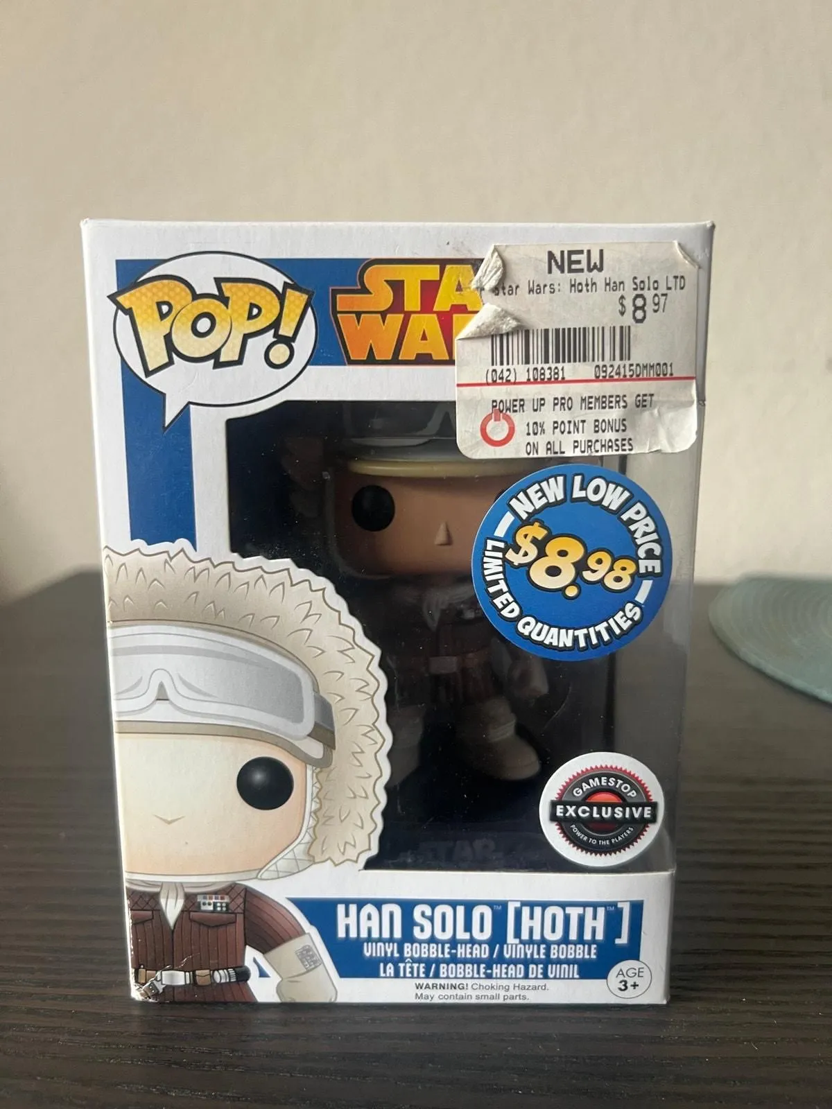 Product image for VAULTED EXCLUSIVE BLUE BOX Han Solo (Hoth) Funko Pop Bobblehead #47 Star Wars