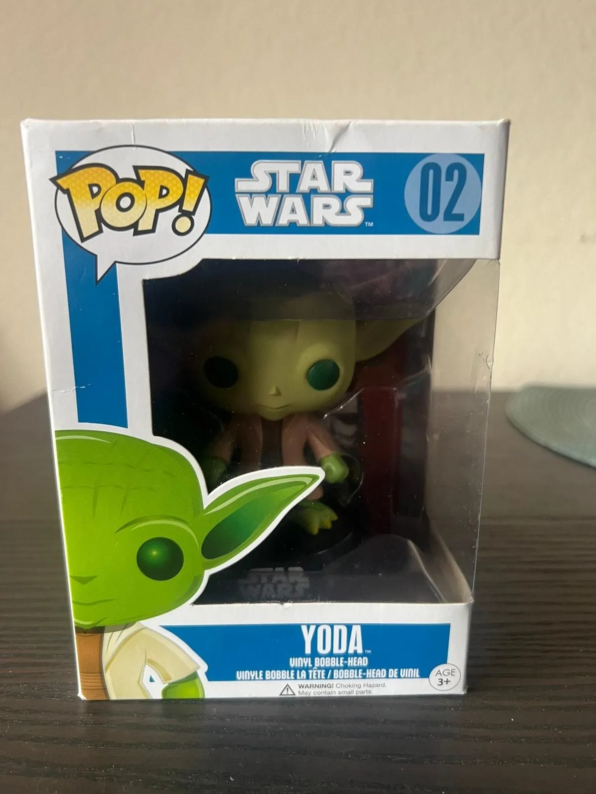 Product image for VAULTED EXCLUSIVE BLUE BOX Yoda Funko Pop Bobblehead #02 Star Wars Movies Disney