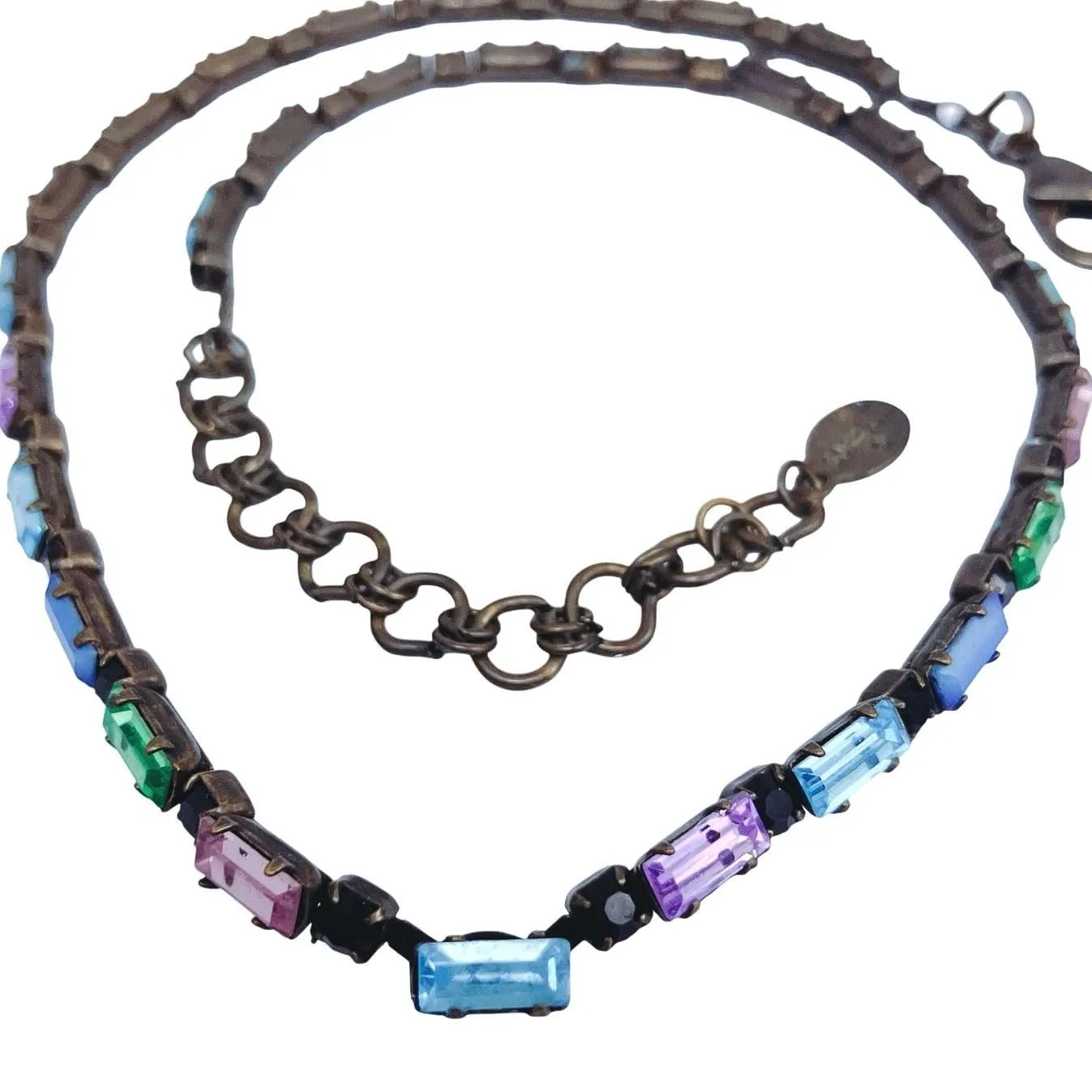 Product image for Vintage Signed Sorrelli Colorful Multicolor Rhinestone Collar Choker Necklace - pre-owned---good