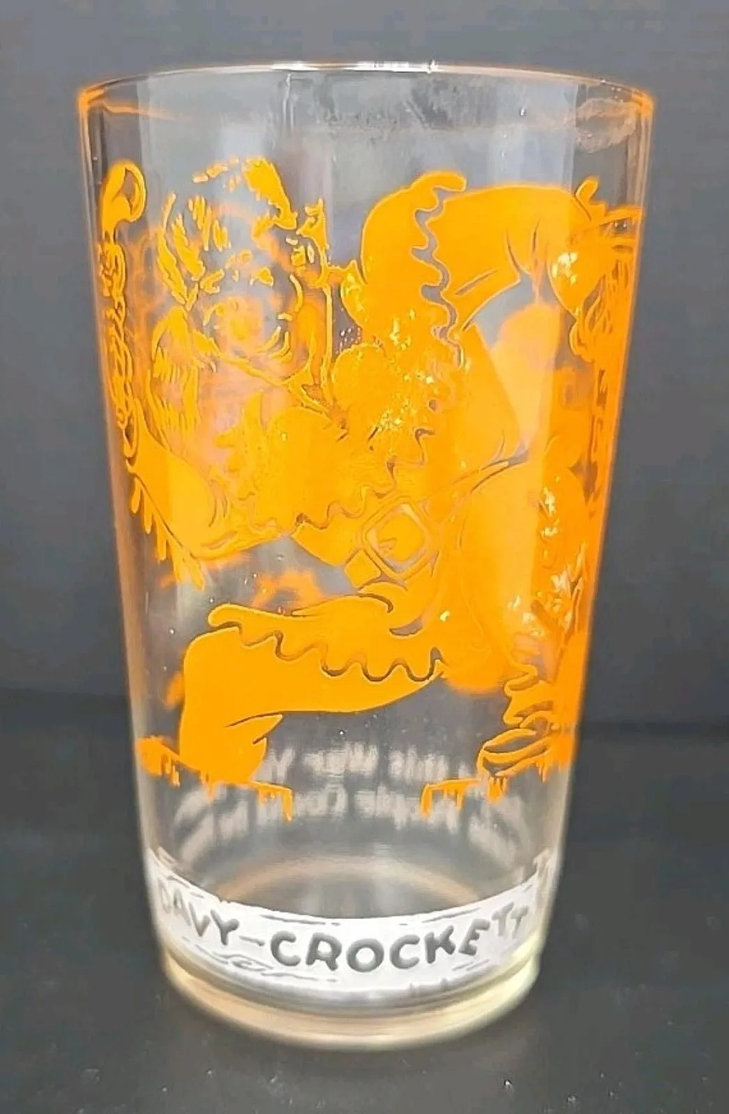 Product image for Vintage Davy Crockett Glass Orange Tumbler Approx Size: 4-1/2" x 2 -1/2" U163/12