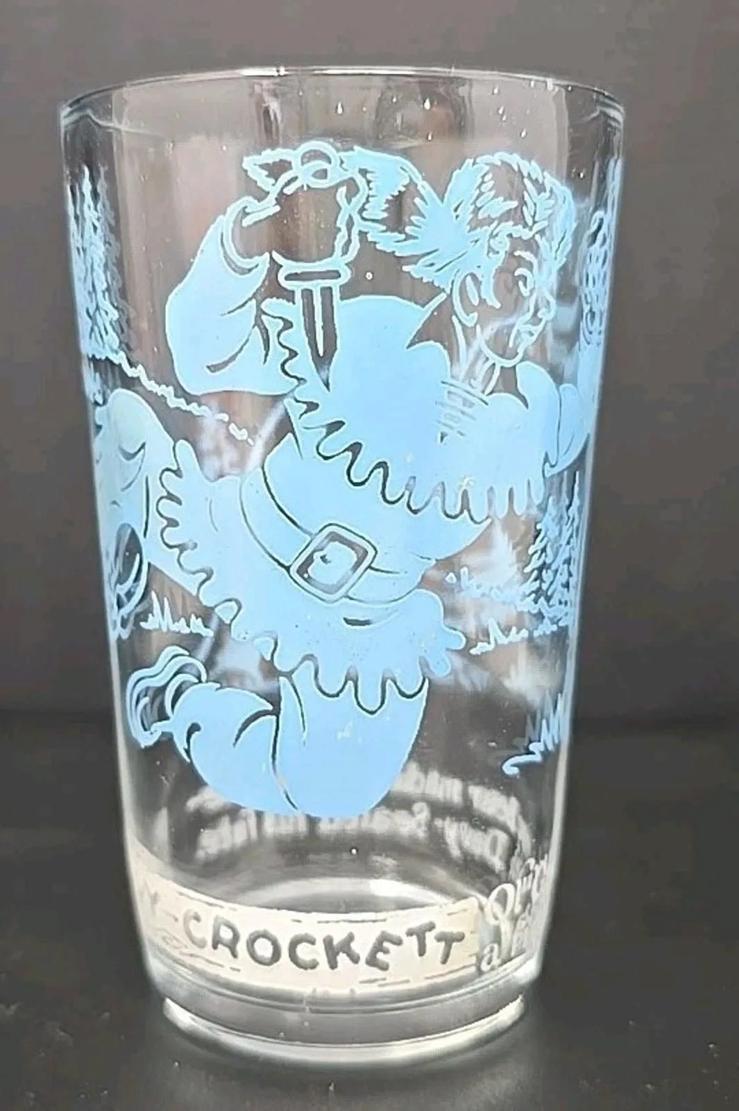 Product image for Vintage Davy Crockett Blue Glass Tumbler Approx. Size: 4-1/2" x 2 -1/2" U163/15