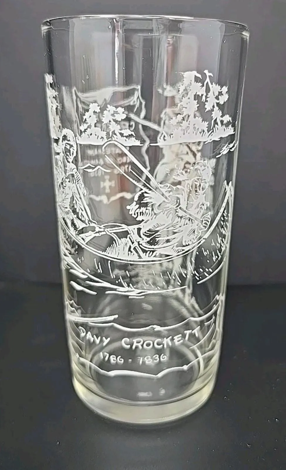 Product image for Vintage Davy Crockett Glass Tumbler White Approx. Size: 5-1/2" x 2-1/2" U163/1