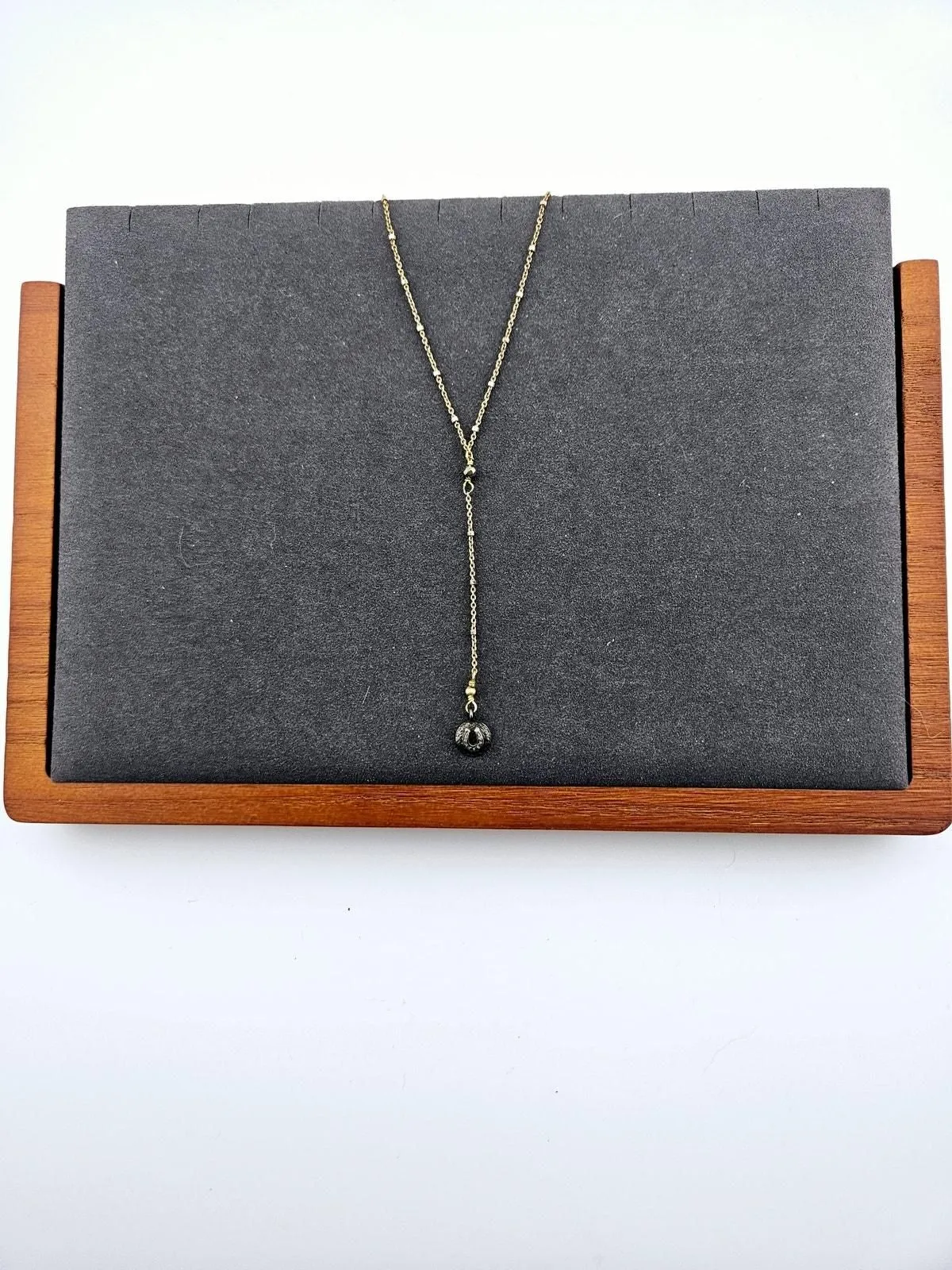 Product image for 925 Marked Sterling Silver Gold Tone Horseshoe Pendant Drop Necklace Dainty  - pre-owned---good