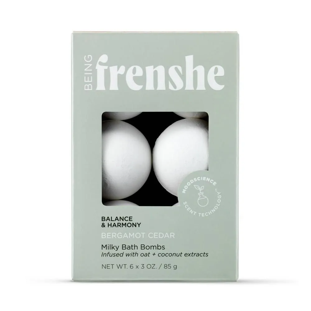 Product image for Being Frenshe Milky Moisturizing Bath Bomb Set with Essential Oils - Bergamot Cedar - 6ct/3oz