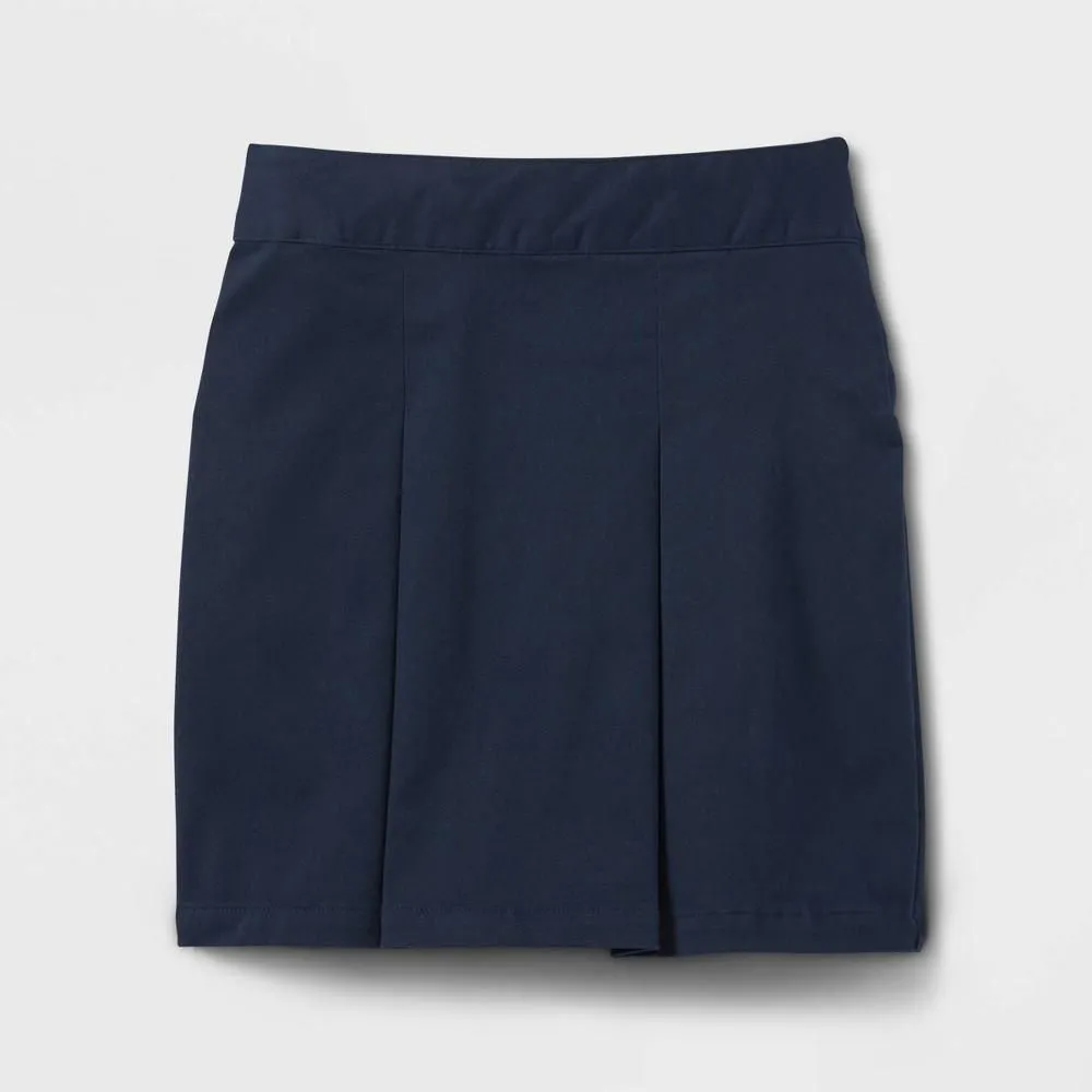 Product image for Girls' Pleated Twill Uniform Skort - Cat & Jack™ Blue 12