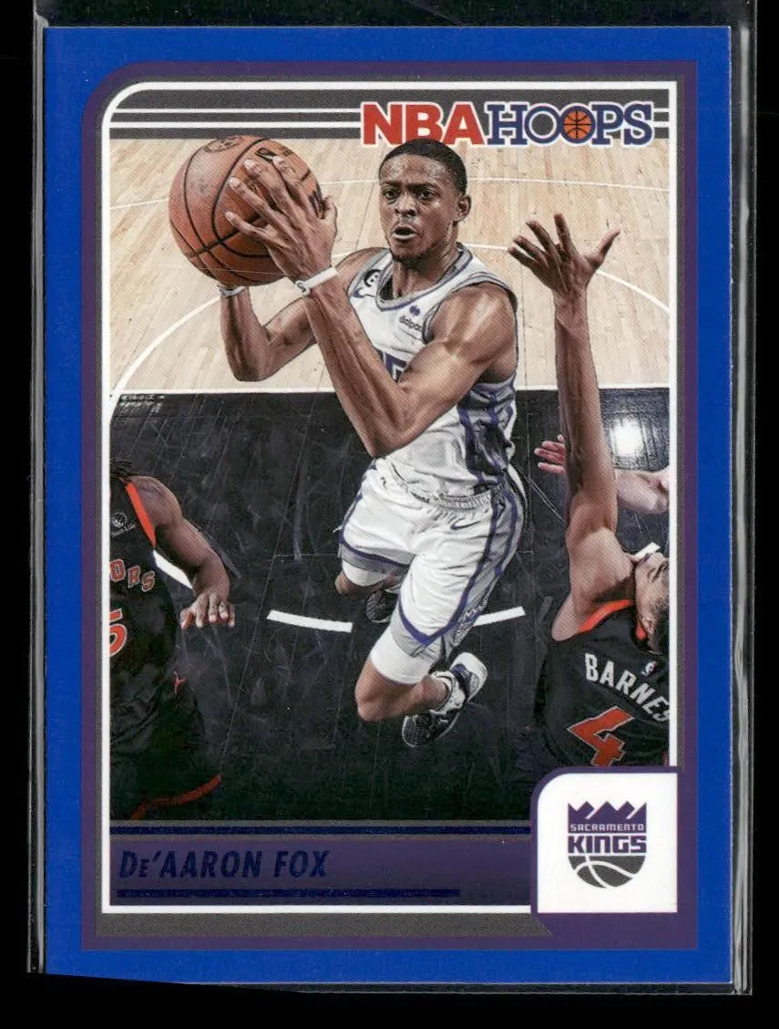 Product image for 2023-24 Hoops #174 De'Aaron Fox Blue Sacramento Kings