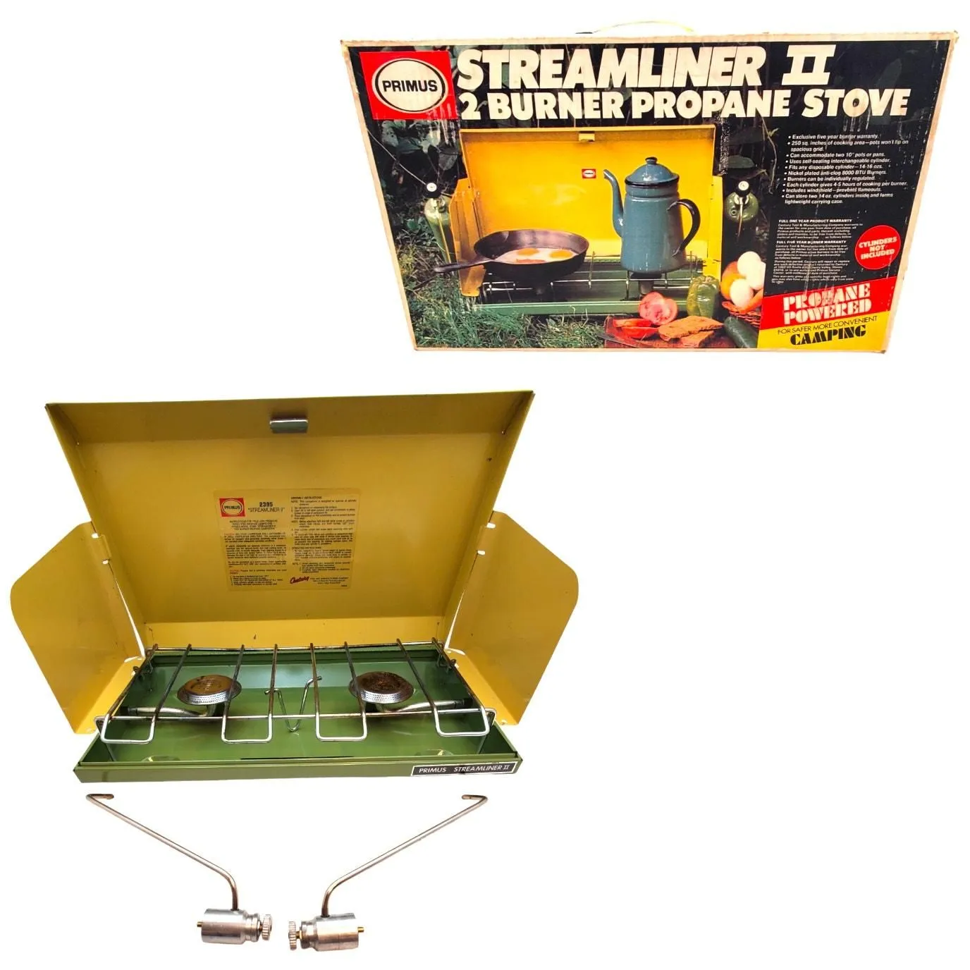 Product image for Primus 2 Burner Propane Camping Stove Century Streamliner Model 2395 Gorpcore