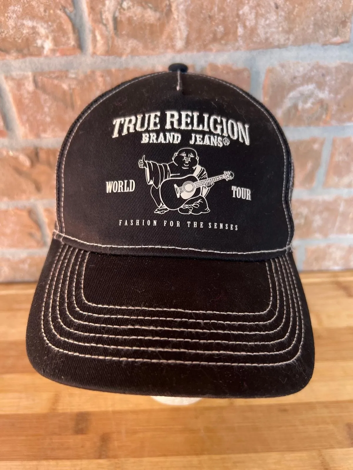 Product image for True Religion Trucker Buddha World Tour Adjustable Adult Snapback Hat Mens Cap - True Religion