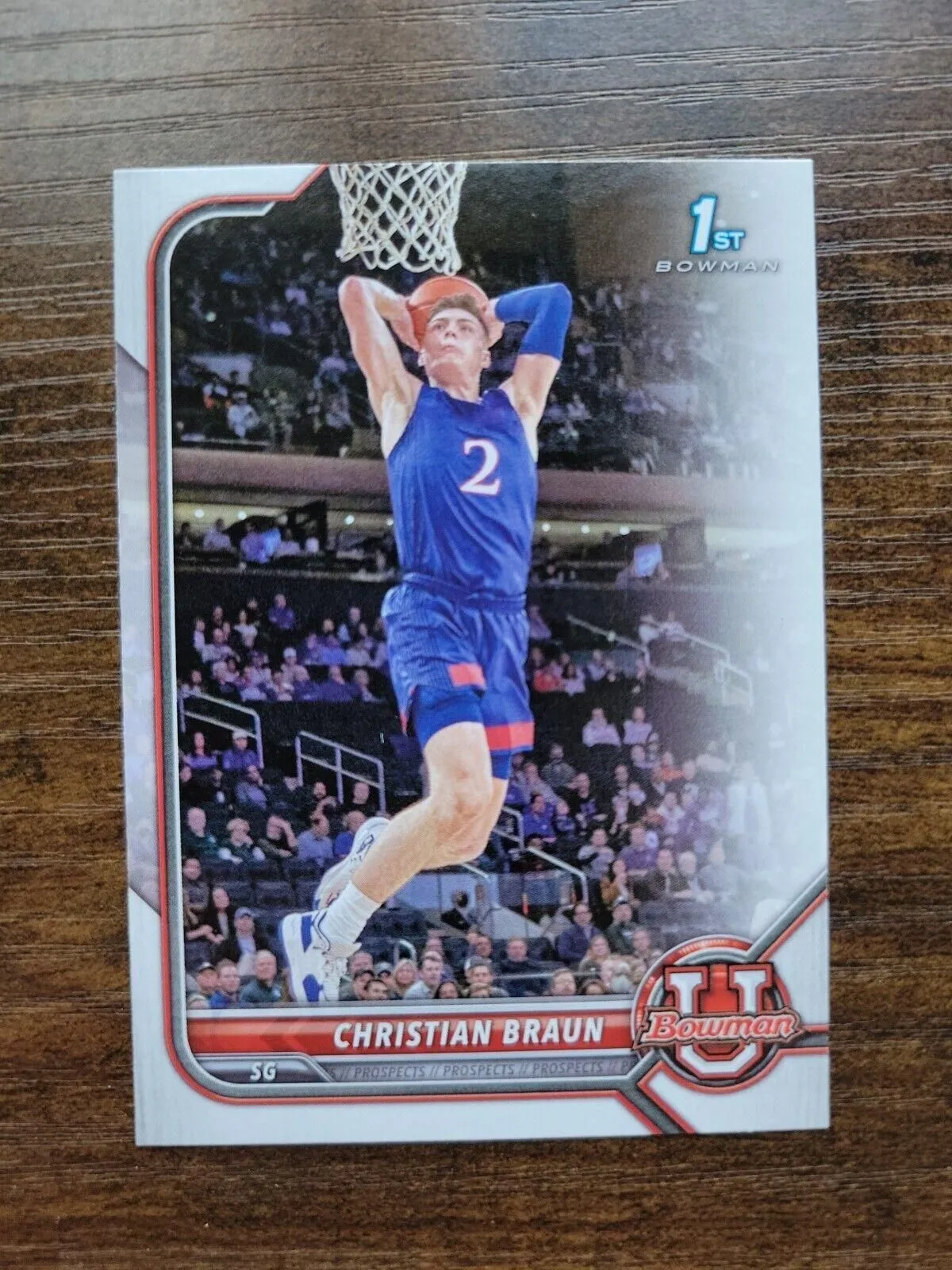 Product image for Christian Braun 2021-2022 Bowman University #6 -Kansas/Denver Nuggets-Fresh Pull